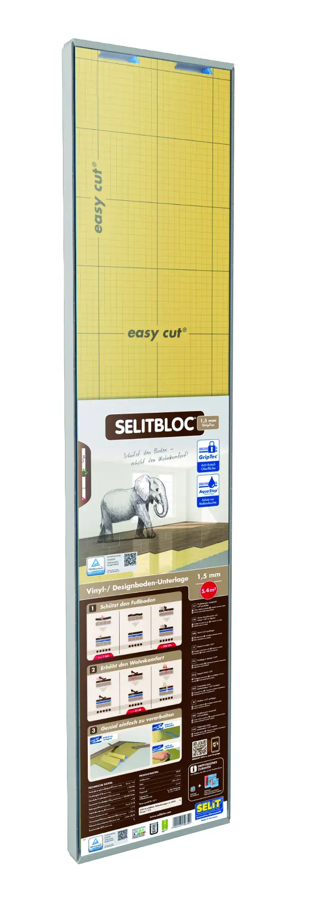 Selitbloc GripTec Vinyl- Designboden-Unterlage Faltplatte 1,5 mm stark