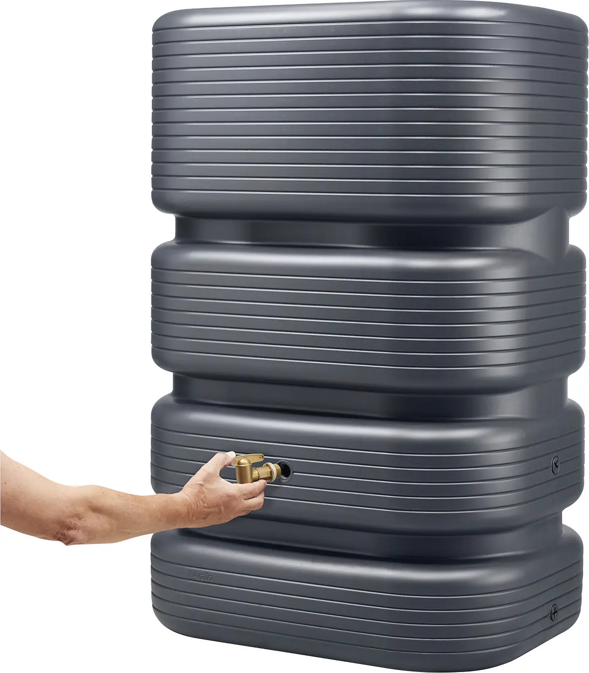 4rain Regentonne Wandtank Quadro 500 L graphitgrau