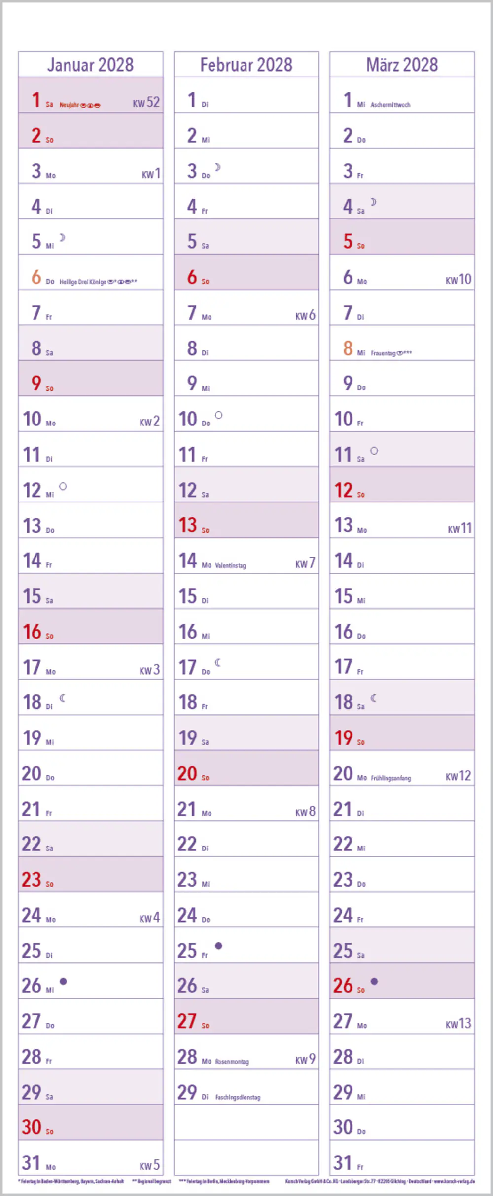 Korsch Kalender XL-Planer Großdruck 2027 