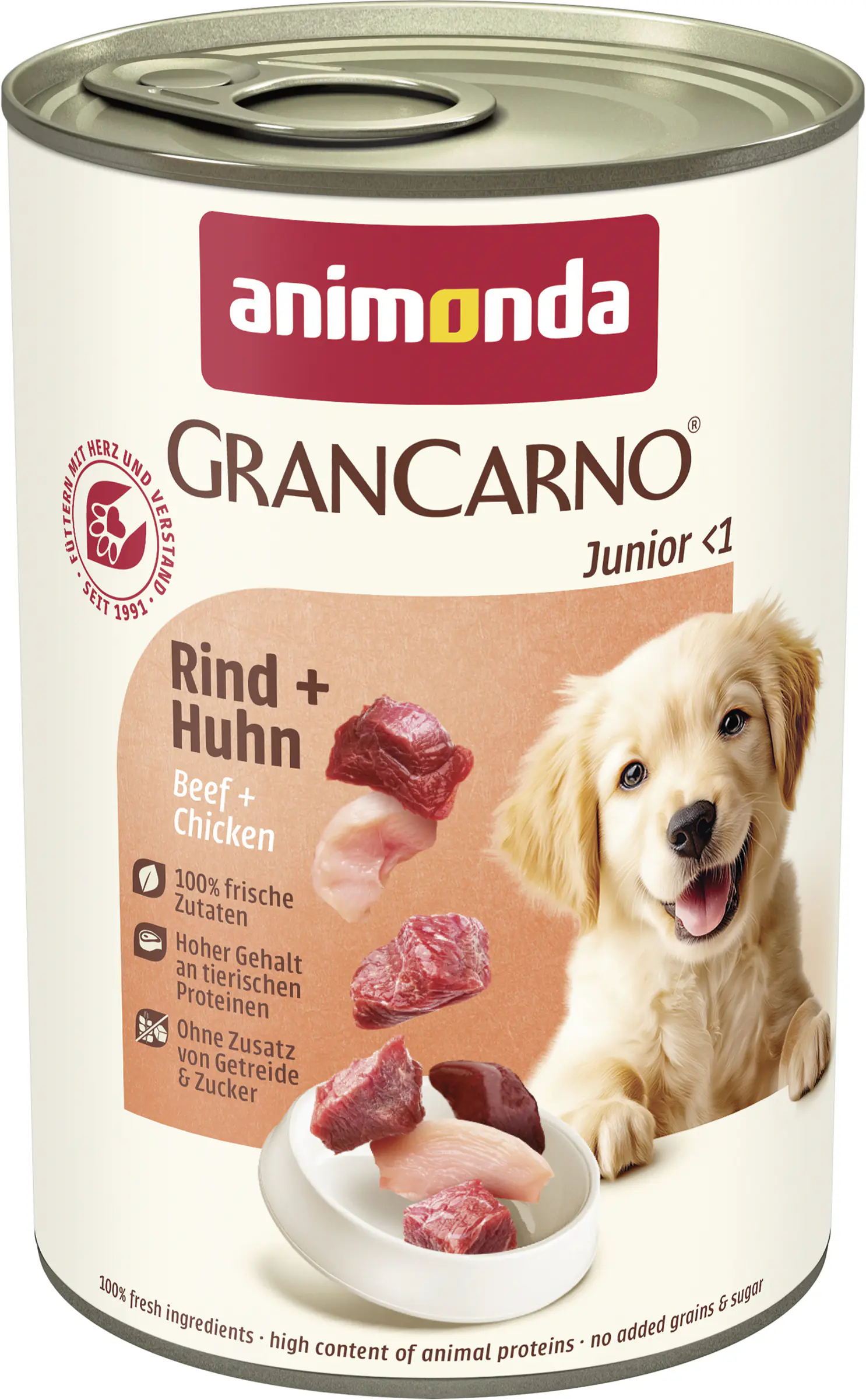 Animonda GranCarno Hundenassfutter Junior getreidefrei 400 g Rind & Huhn