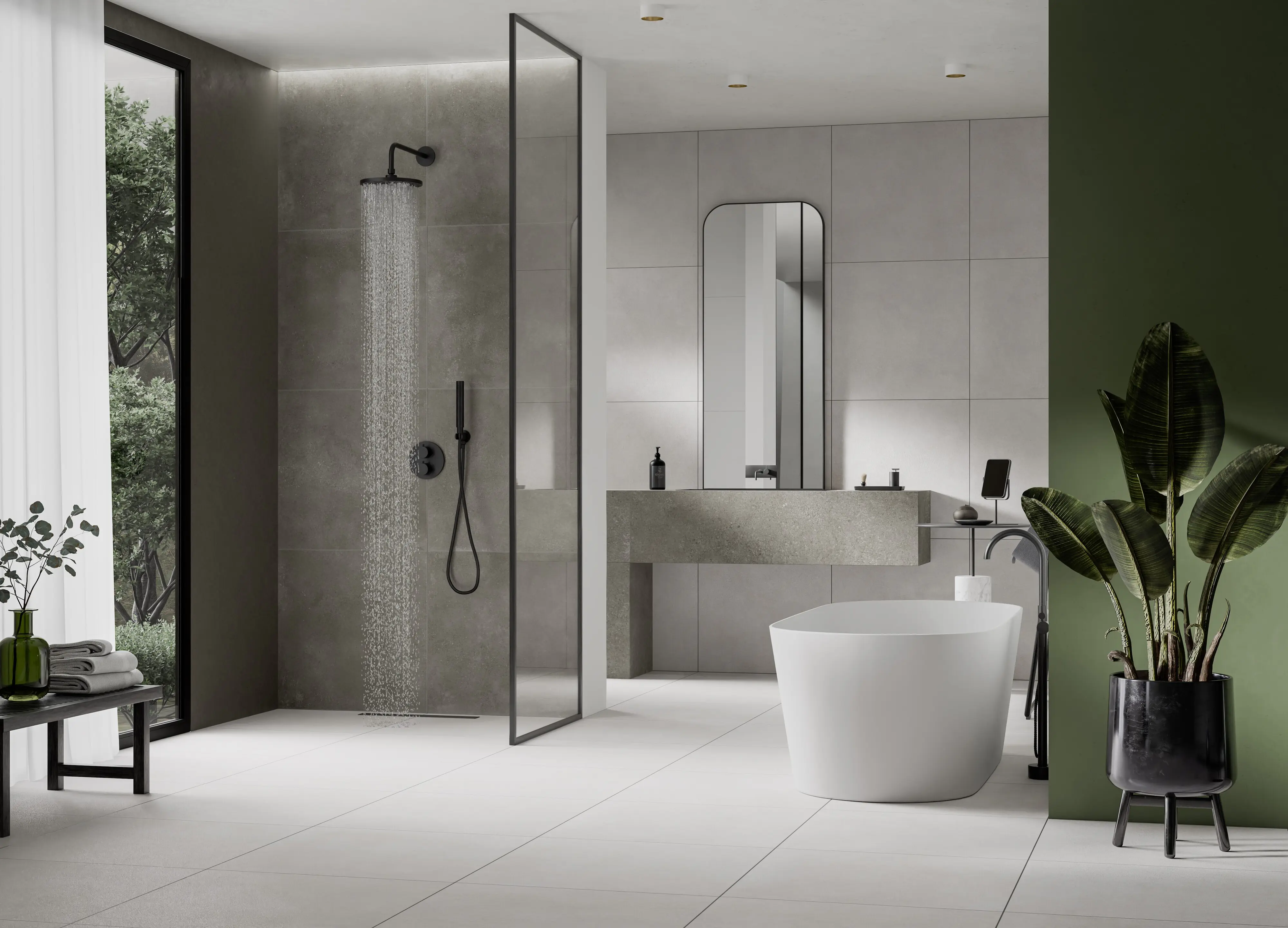 Bodenfliese Feinsteinzeug Modern Concrete 60 x 60 cm silber