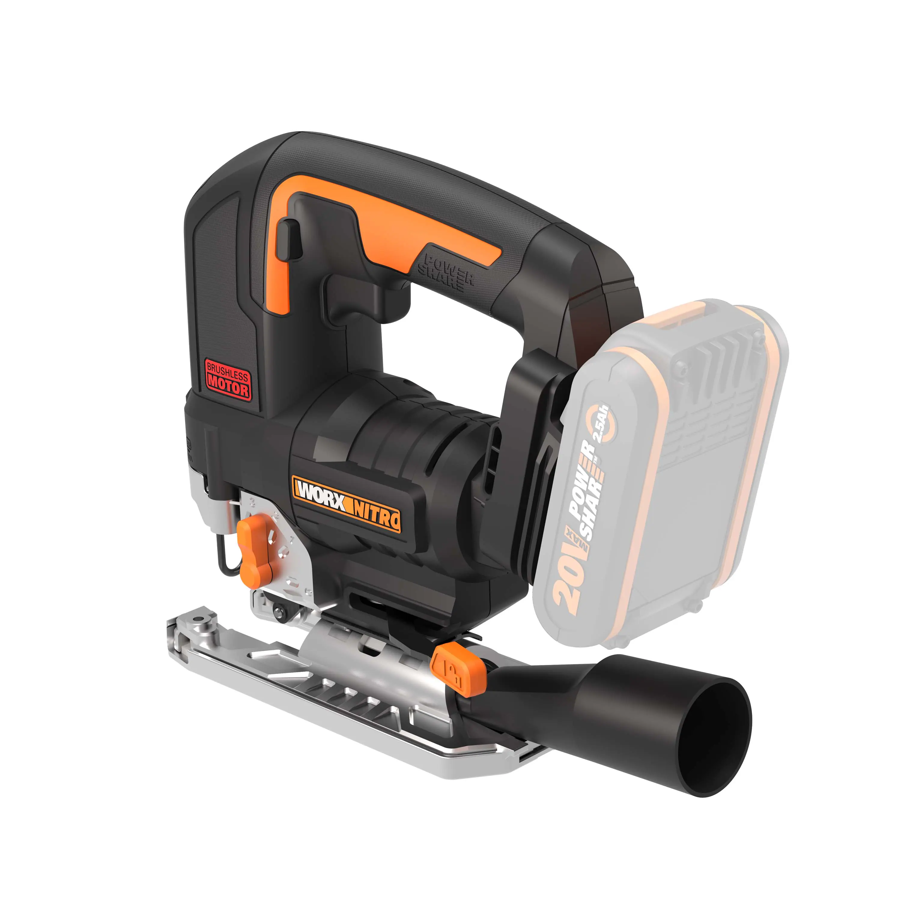Worx Nitro Akku-Pendelhub-Stichsäge WX542.9 20 V Solo Worx Nitro Akku-Pendelhub-Stichsäge WX542.9 20 V Solo
