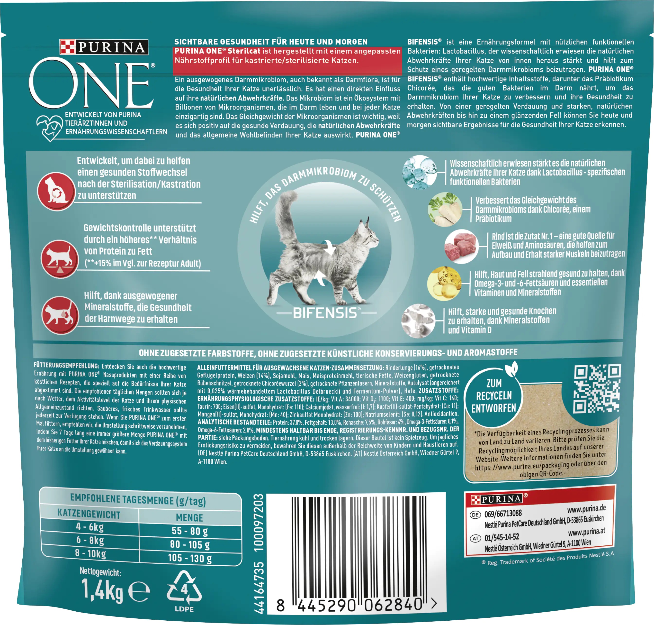 Purina One Sterilcat reich an Rind 1,4 kg