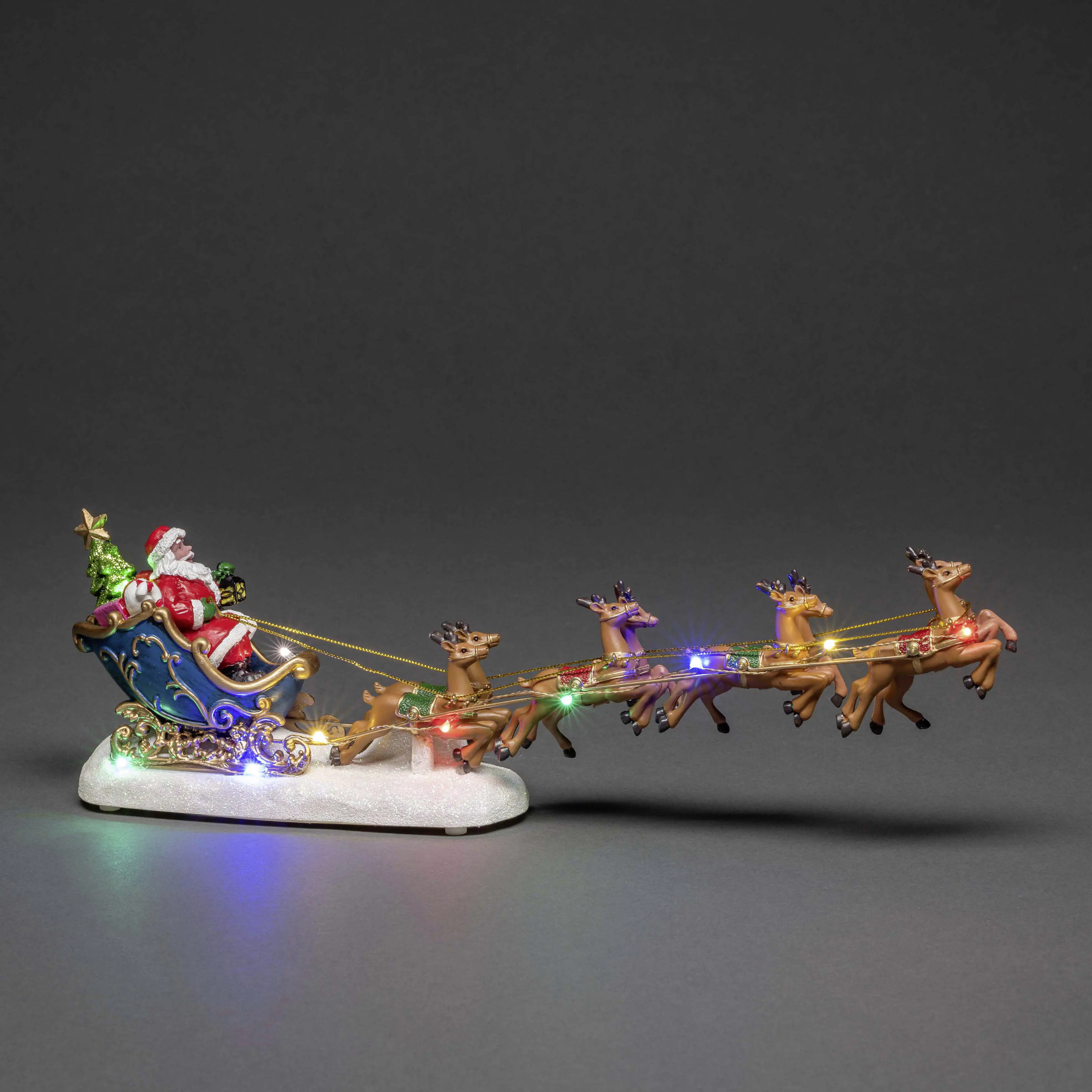 Konstsmide LED Szenerie Weihnachtsmann mit Schlitten und Rentieren