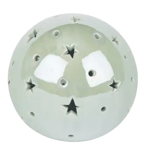 TrendLine Deko Windlicht Kugel Keramik Ø 11,5 cm mint