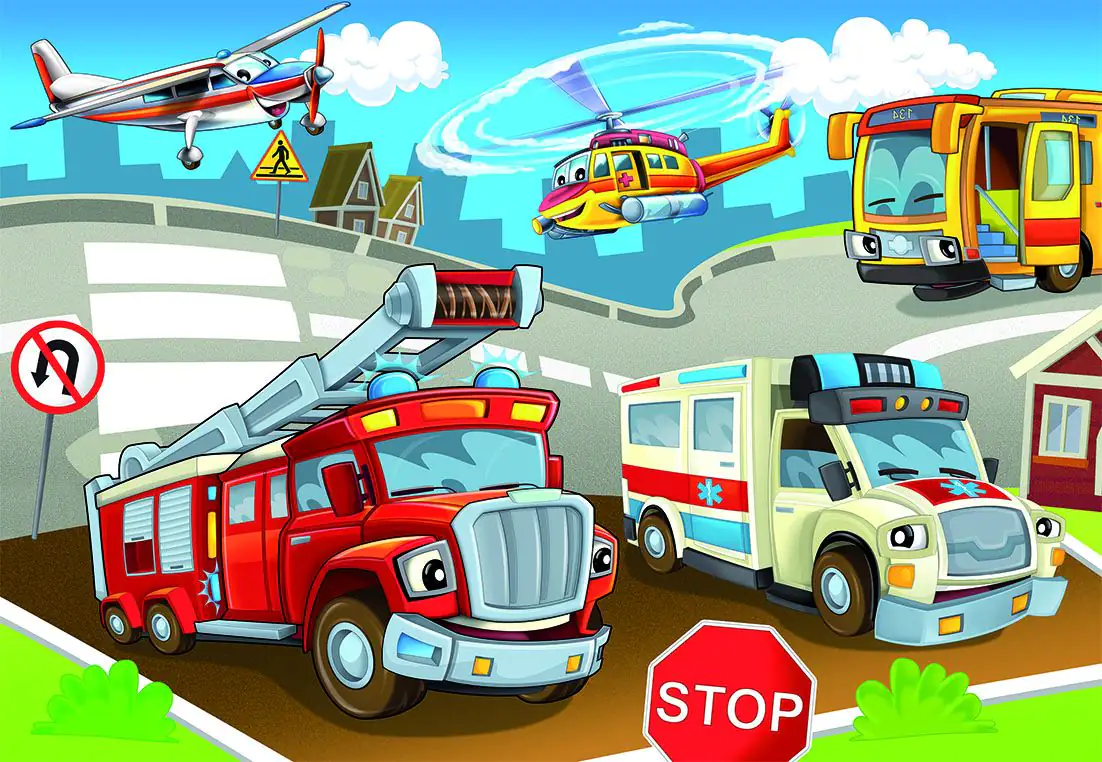 papermoon Vlies- Fototapete Digitaldruck 250 x 180 cm Kids Cars