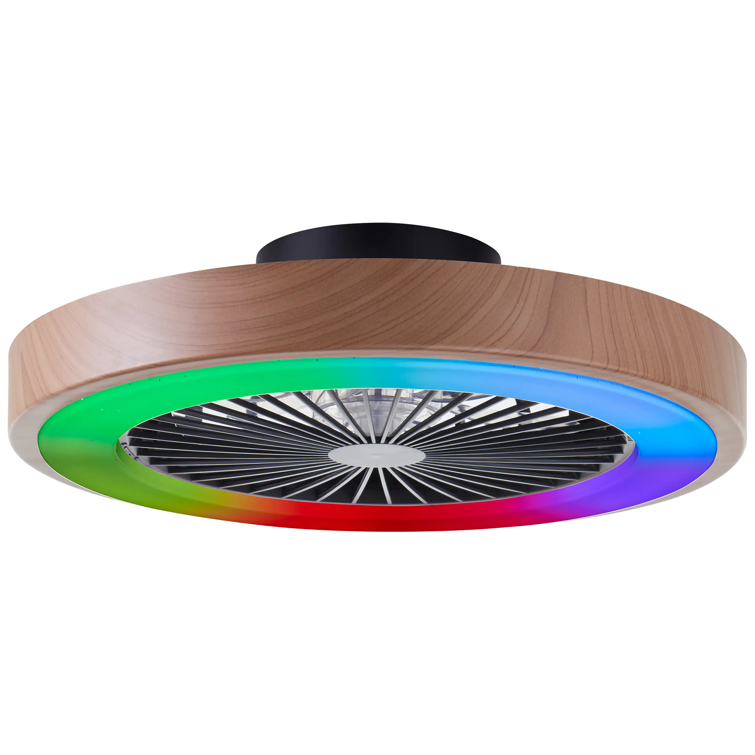 Brilliant LED Deckenleuchte mit Ventilator Slimline Ø 49 cm 40 W Holzoptik/schwarz