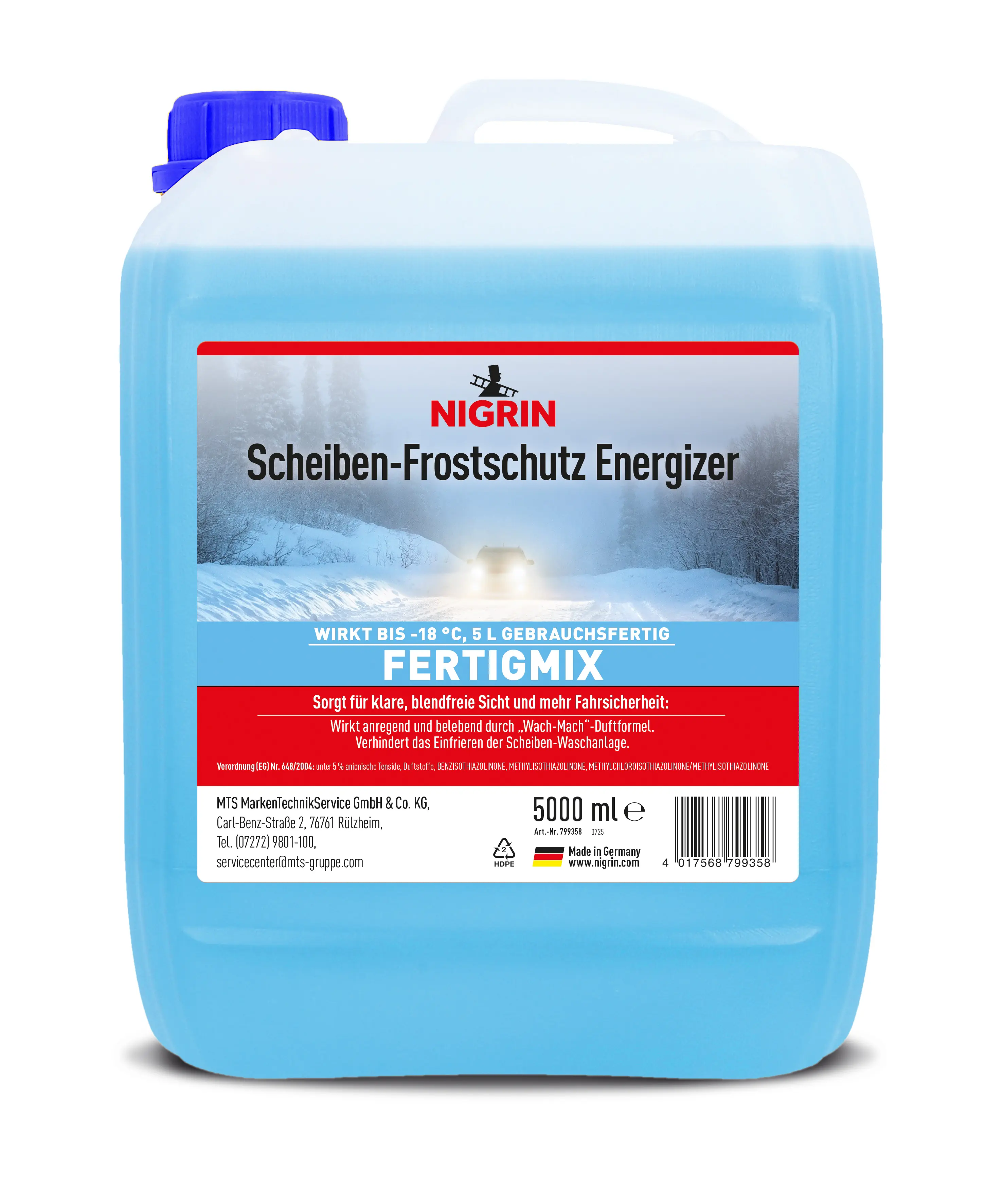 Nigrin Scheibenfrostschutz Energizer Wach-Mach Duft Fertig Mix -18°C 5L Nigrin Scheibenfrostschutz Energizer Wach-Mach Duft Fertig Mix -18°C 5L