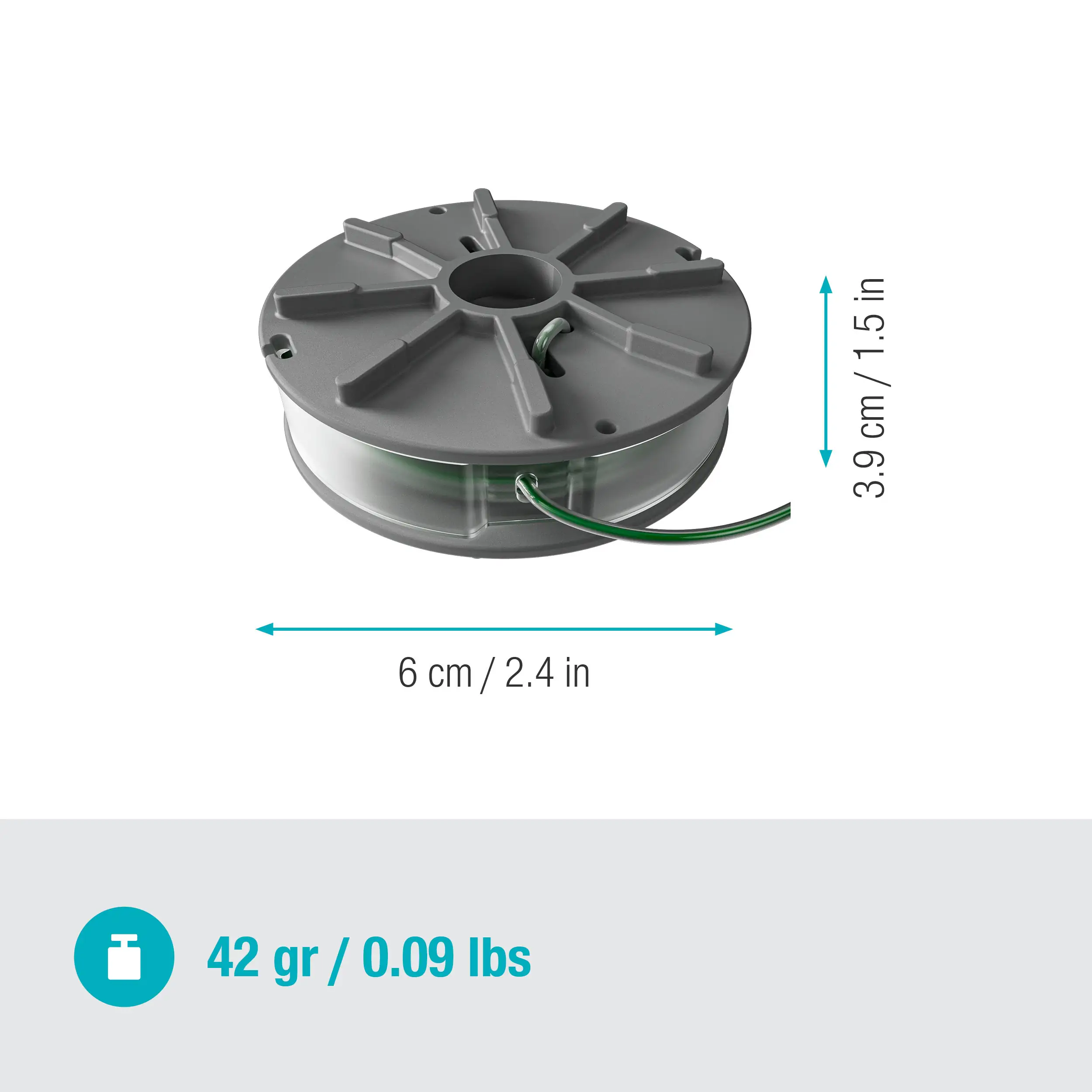 Gardena Ersatzfadenspule für Rasentrimmer PowerTrim Ø 2 mm 4 m grün Gardena Ersatzfadenspule für Rasentrimmer PowerTrim Ø 2 mm 4 m grün
