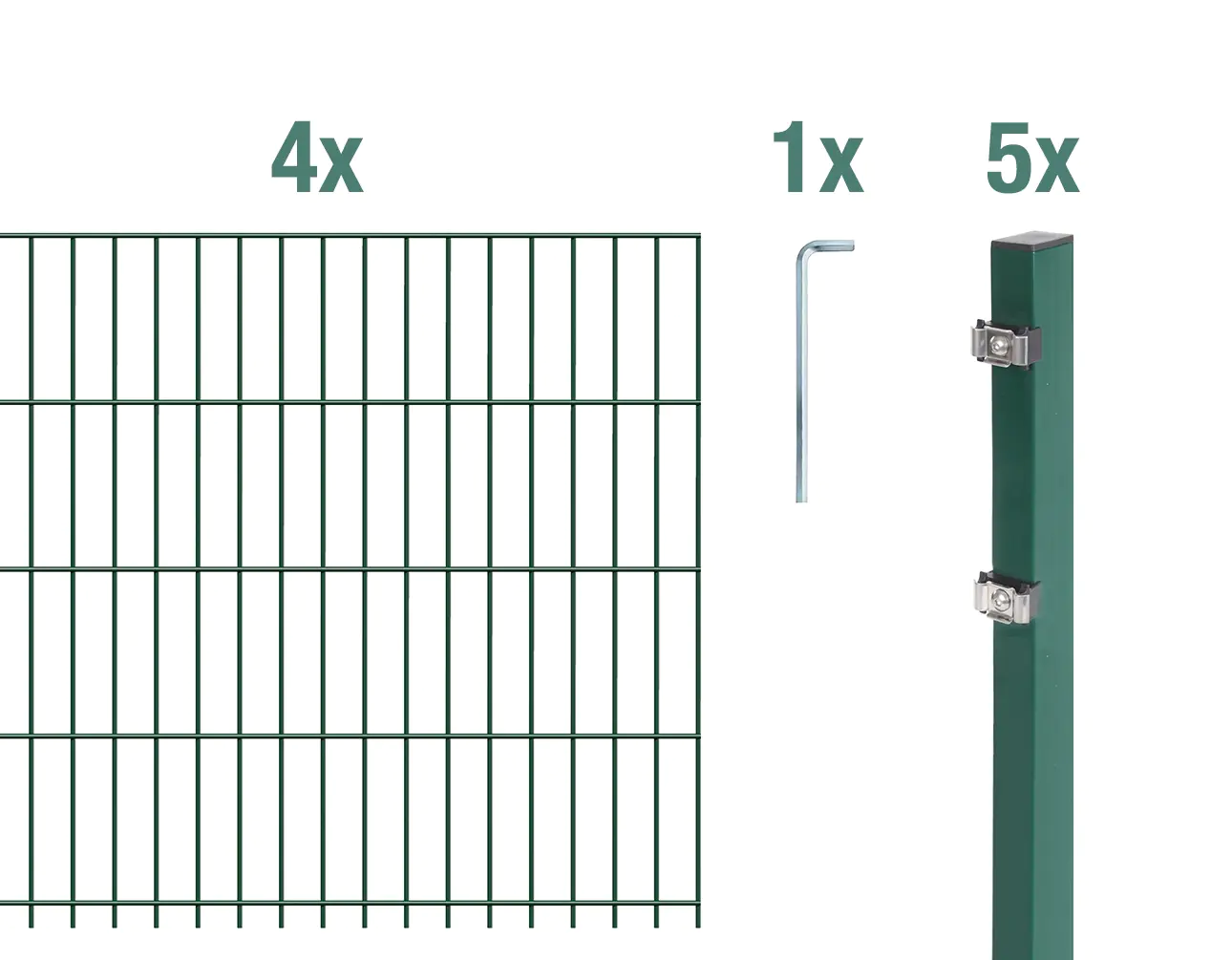 Alberts Doppelstabmatten-Grundset 10 m 250 x 163 cm 6/5/6 grün