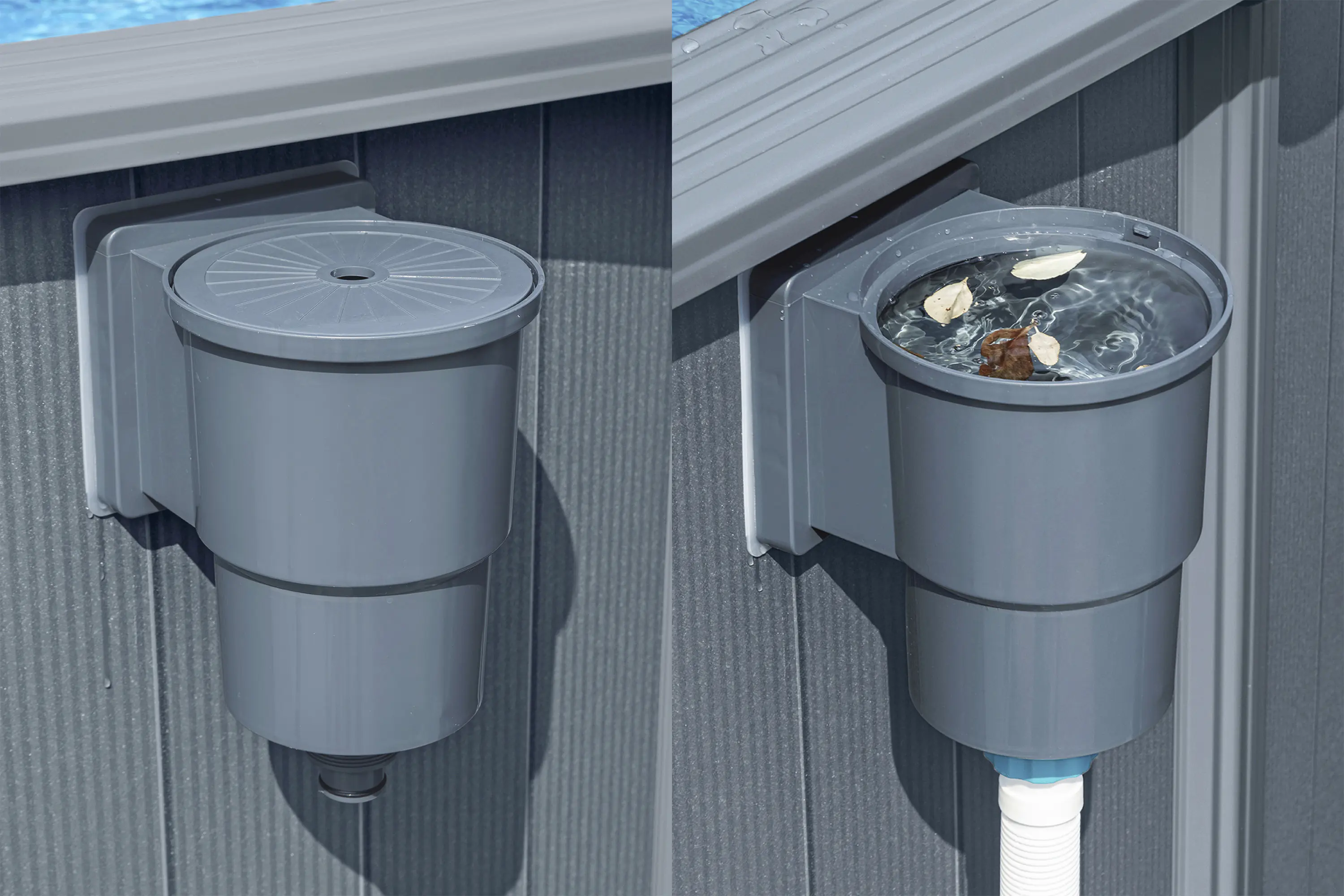 Bestway Stahlwandpool Set Hydrium Ø 488 x 132 cm grau