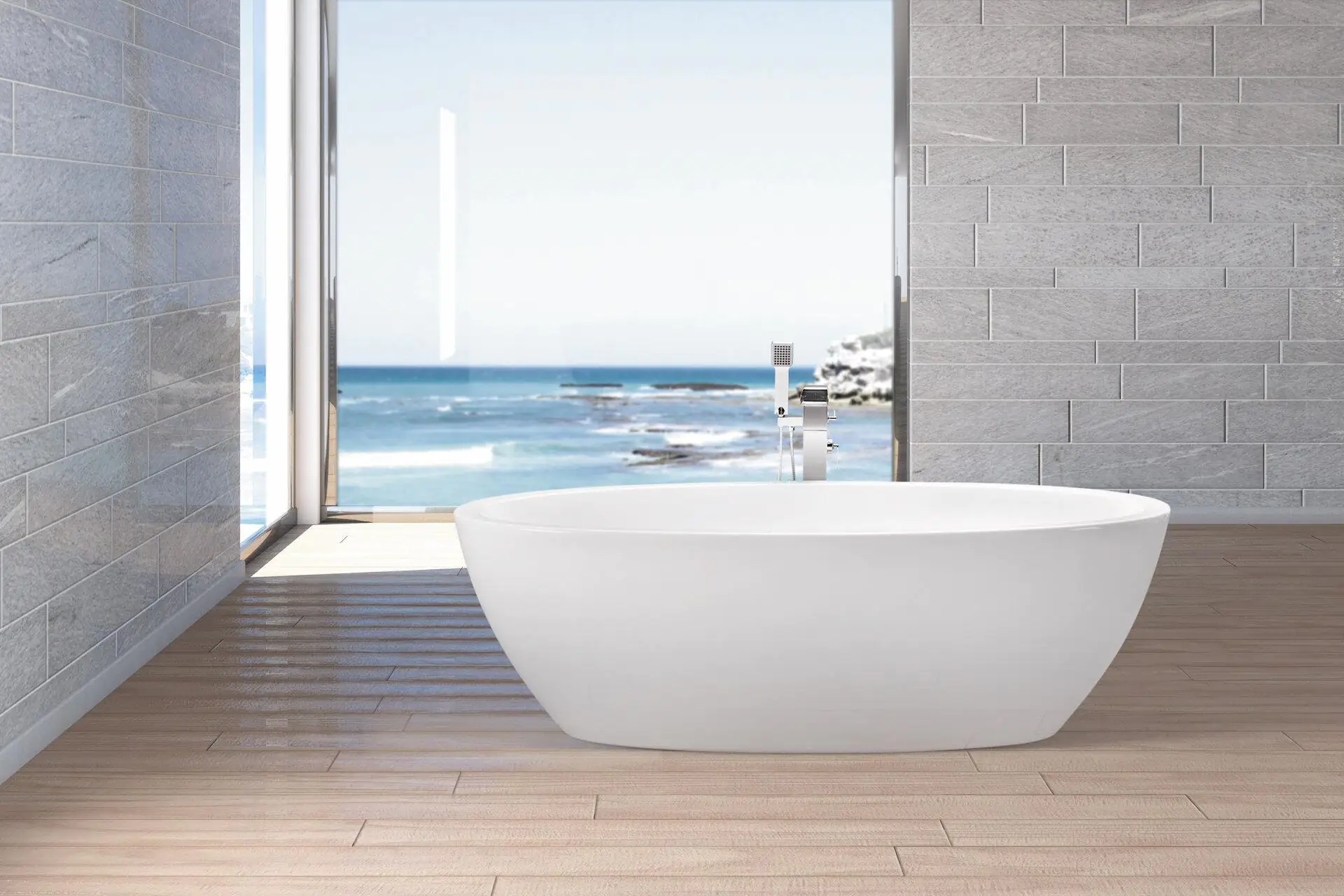 Ottofond Freistehende Badewanne Latina 190 x 94 x 45,5 cm, weiß