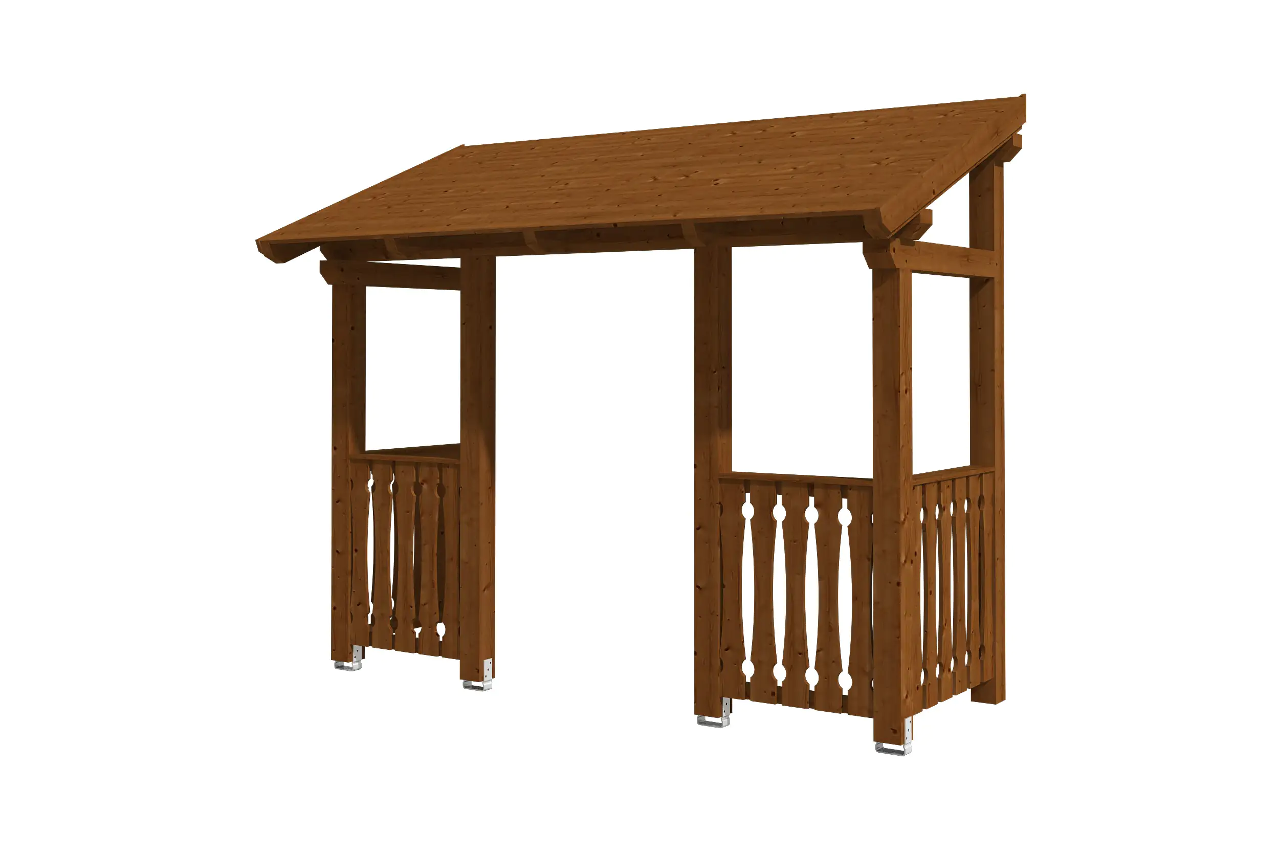 4018211016952 SKAN HOLZ Vordach Paderborn Typ 6 336 x 156 cm, lasiert in Nussbaum
