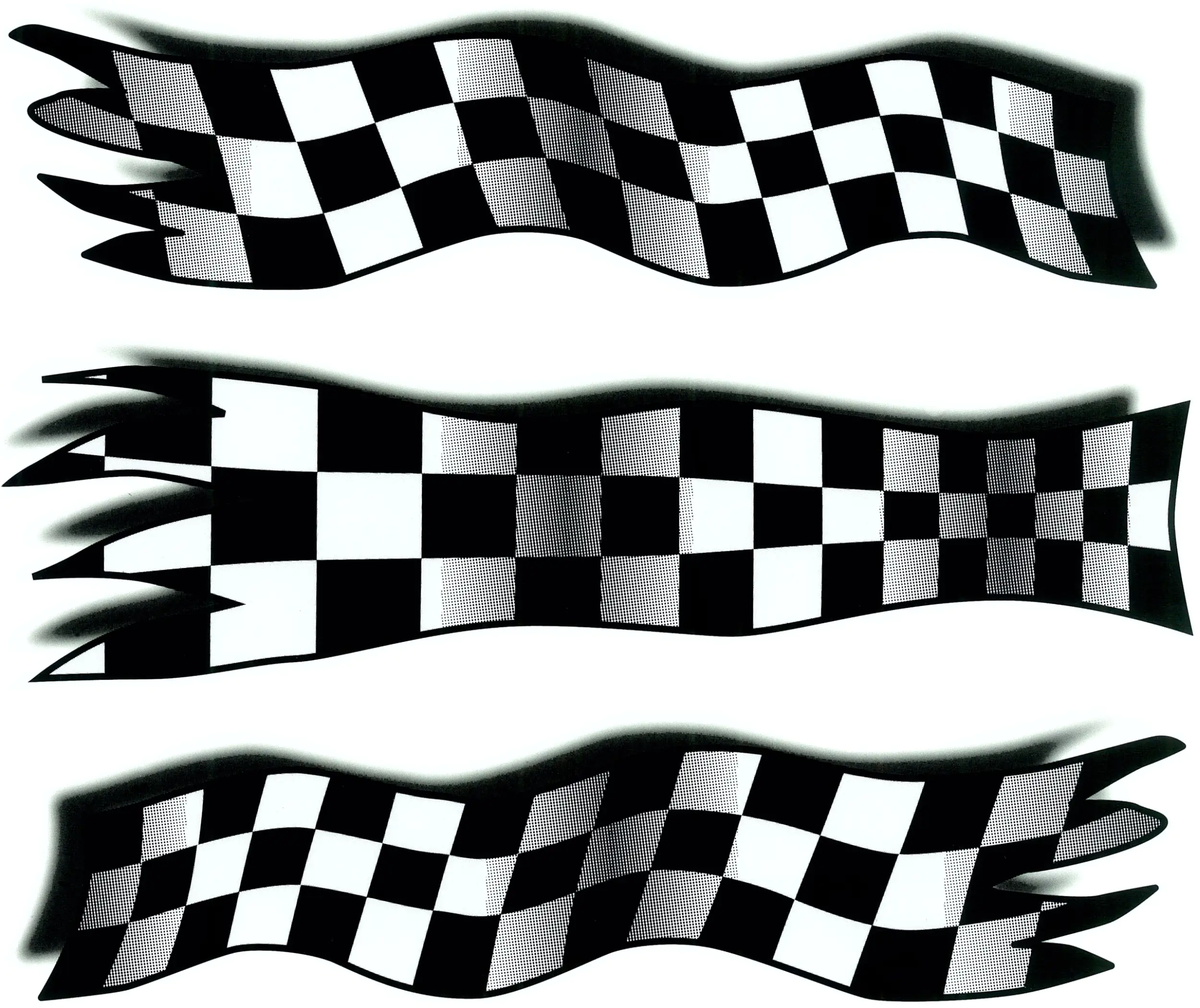 4002341905828 Hermann Schütz Aufkleber Styling-Flag schwarz-weiß 3er-Set 210x150mm