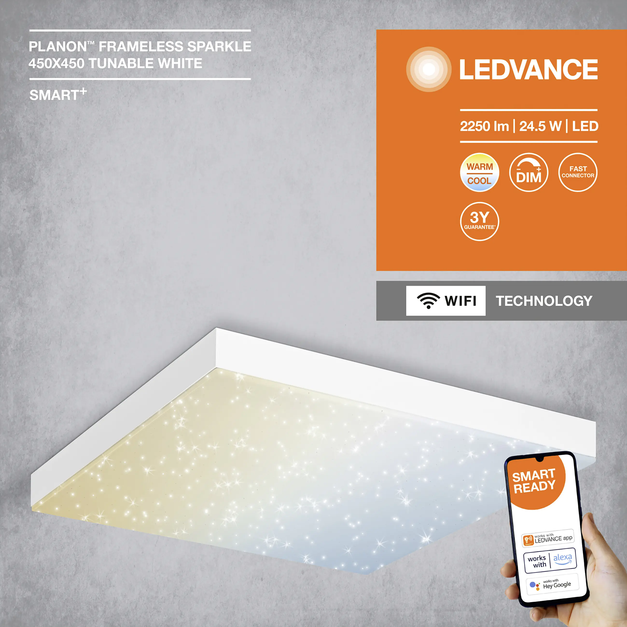 Ledvance LED Panel Planon Smart+WiFi weiß 45 x 45 cm