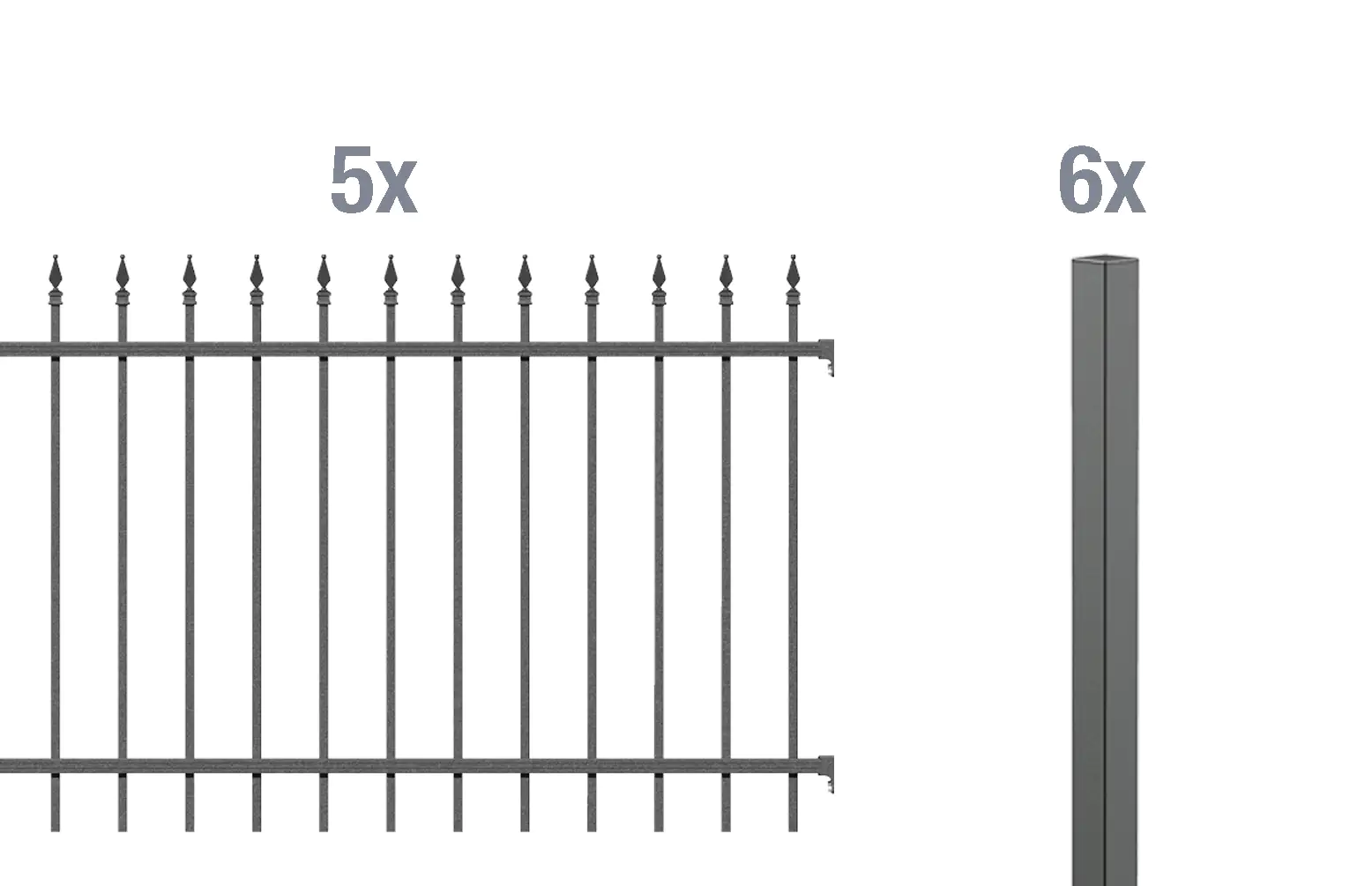 Alberts Komplettset Zaun Chaussee 10 m 100 cm anthrazit zE Alberts Komplettset Zaun Chaussee 10 m 100 cm anthrazit zE
