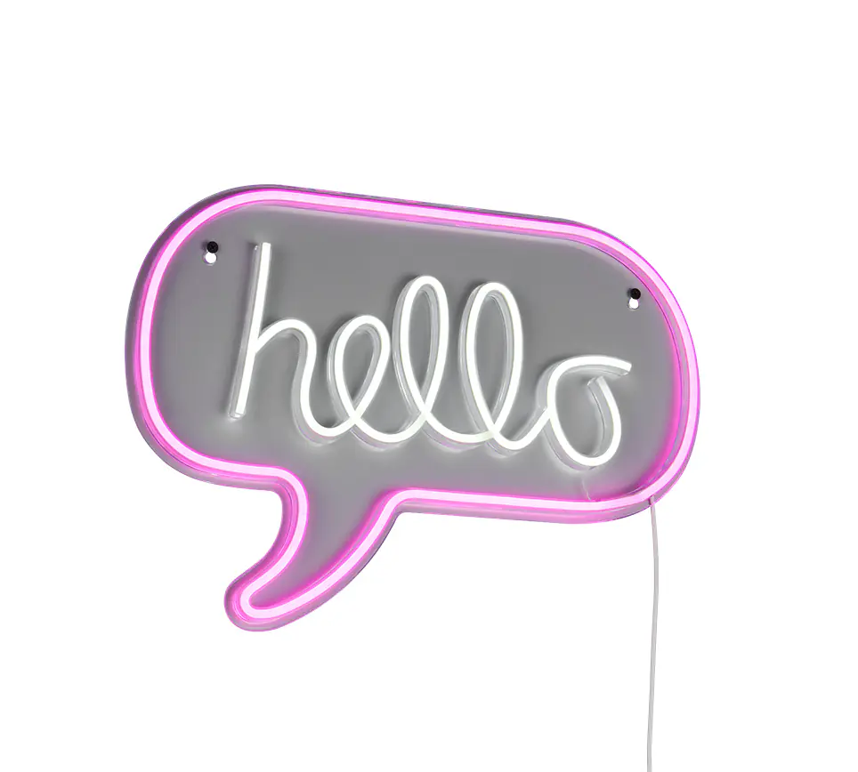 Reality LED Wandleuchte Hello 43 x 31 cm warmweiß transparent Reality LED Wandleuchte Hello 43 x 31 cm warmweiß transparent