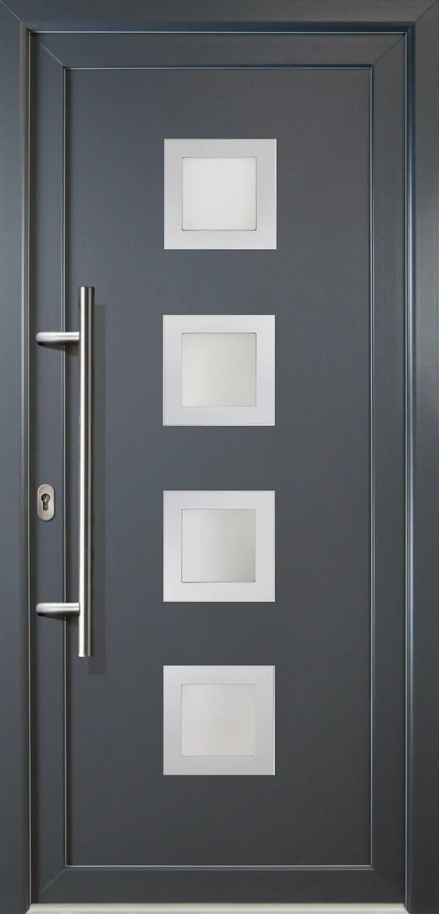 Meeth Haustür Signum PVC Modell 84 98 x 208 cm, DIN links, weiß/titan