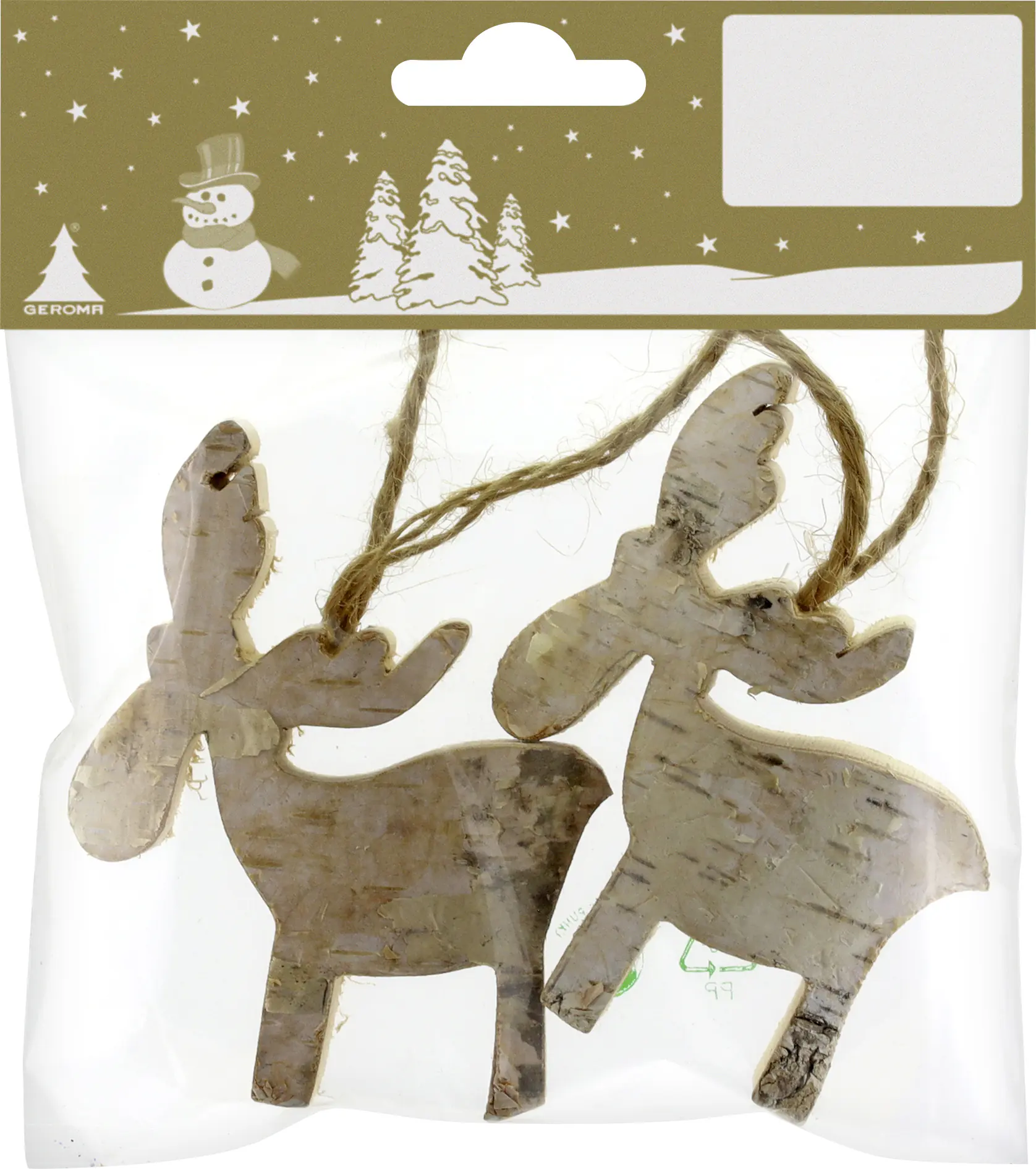 Dekoanhänger Elche Holz 9 x 7 cm natur 2 Stück