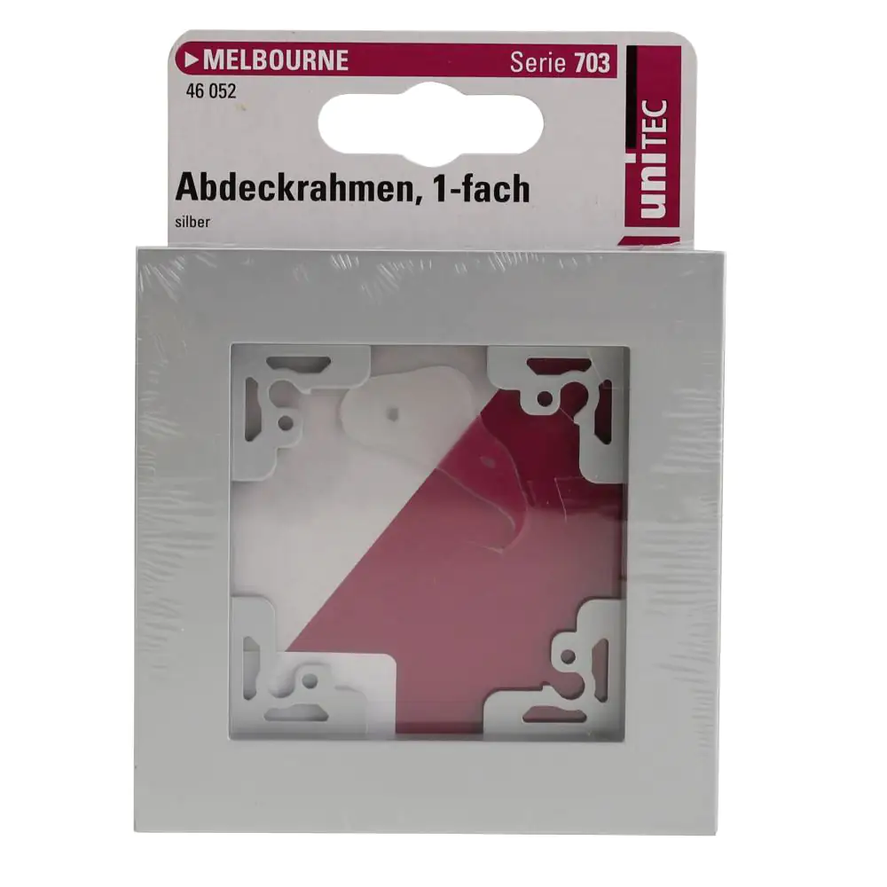 Unitec Abdeckrahmen 1-fach Melbourne, silber
