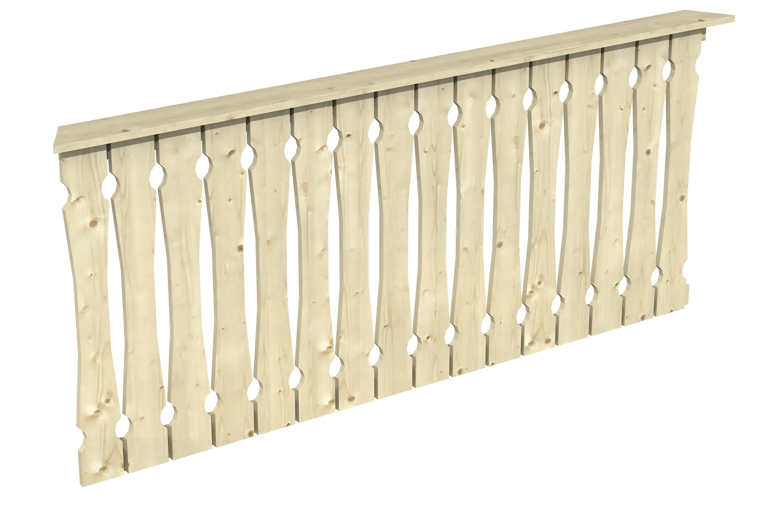 SKAN HOLZ Brüstung Balkonschalung 210 x 96 cm, Fichte, natur
