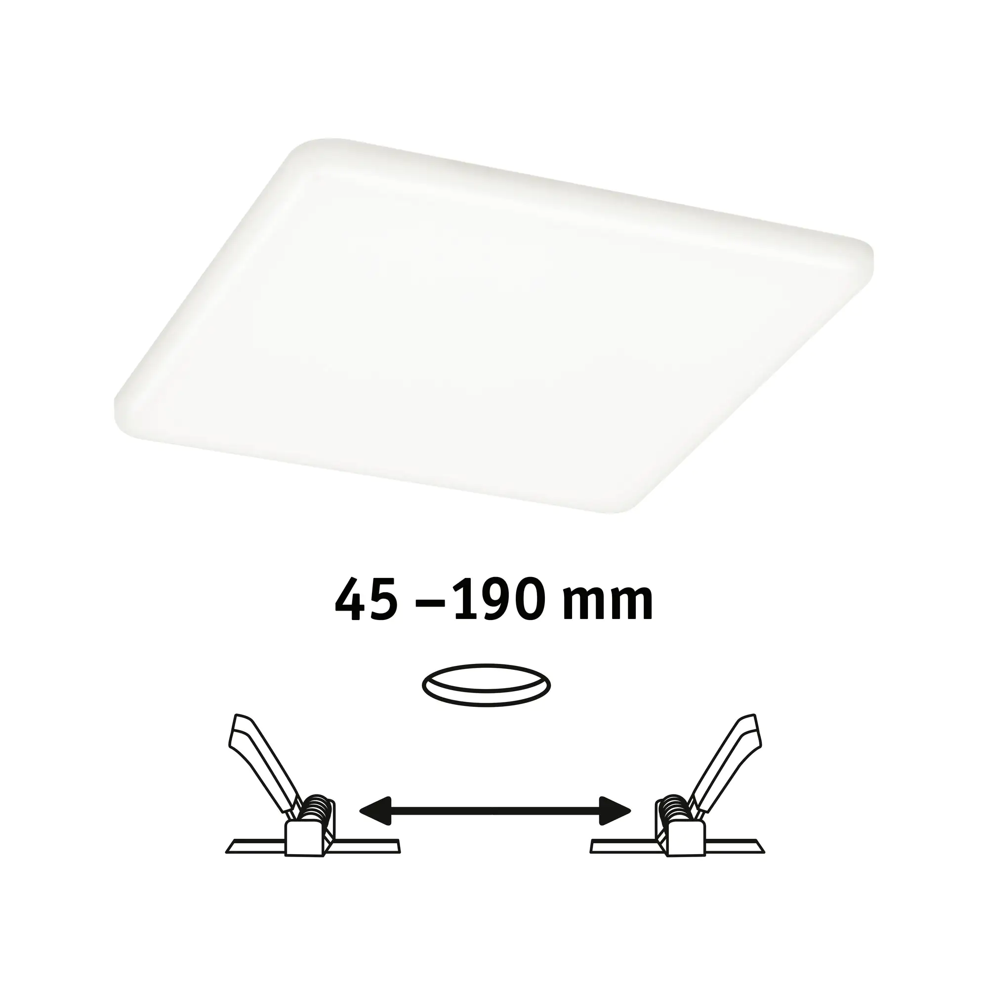 Paulmann Einbauleuchte LED Veluna Varifit eckig Paulmann Einbauleuchte LED Veluna Varifit eckig 18,5 cm 17,5 W satin