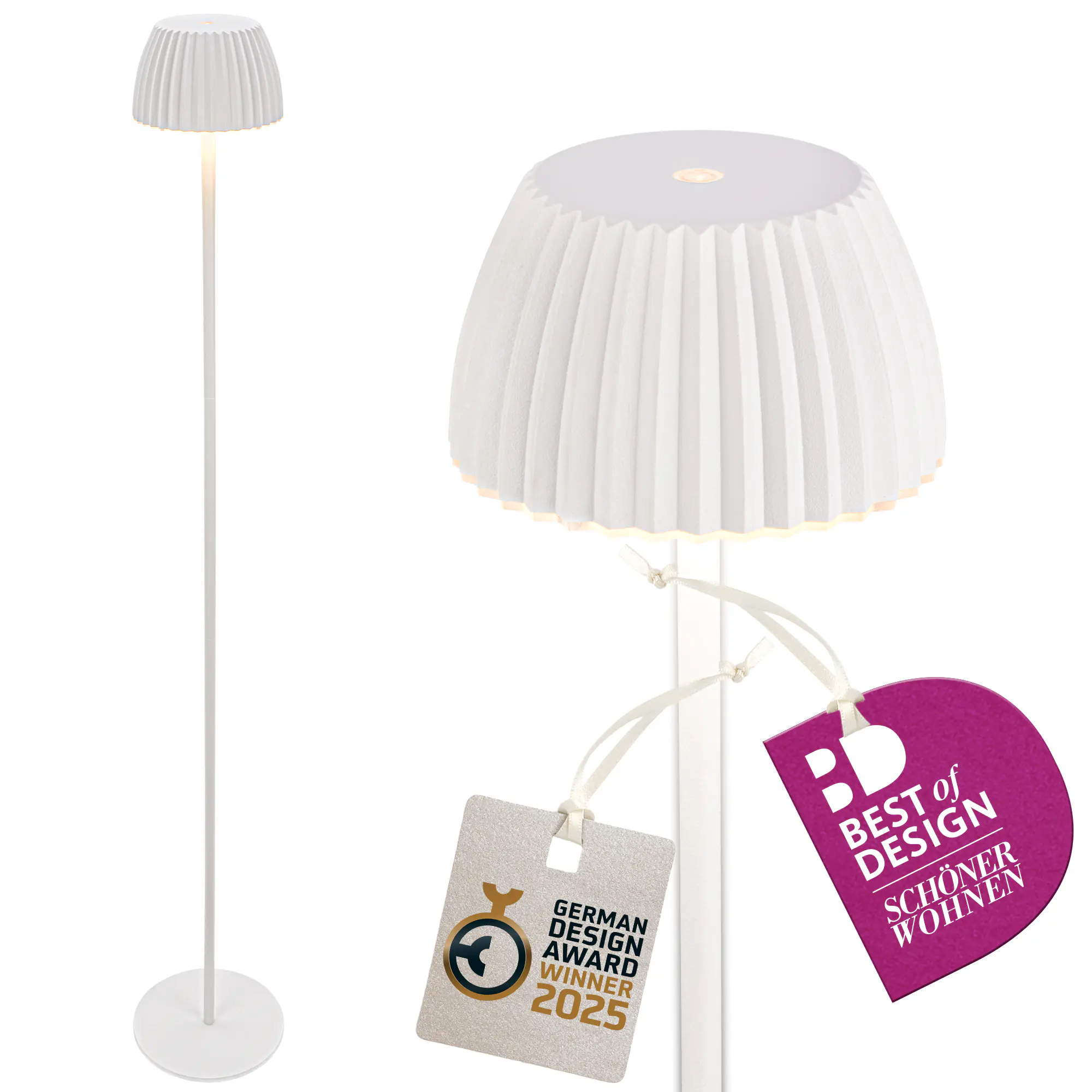 Briloner LED-Stehleuchte Riffle mit Akku weiß dimmbar
