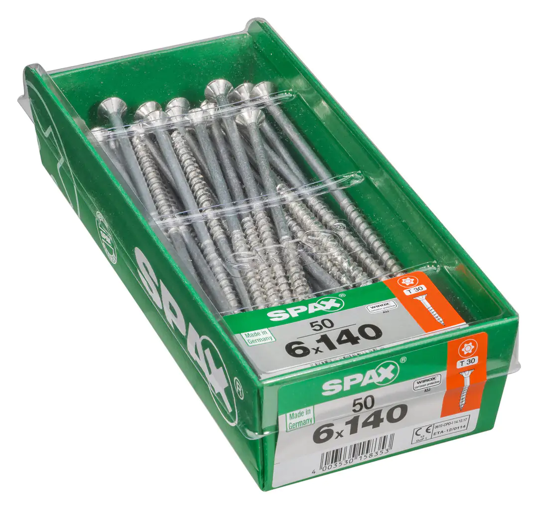 Spax Universalschrauben 6.0 x 140 mm TX 30 - 50 Stk. Spax Universalschrauben 6.0 x 140 mm TX 30 - 50 Stk.