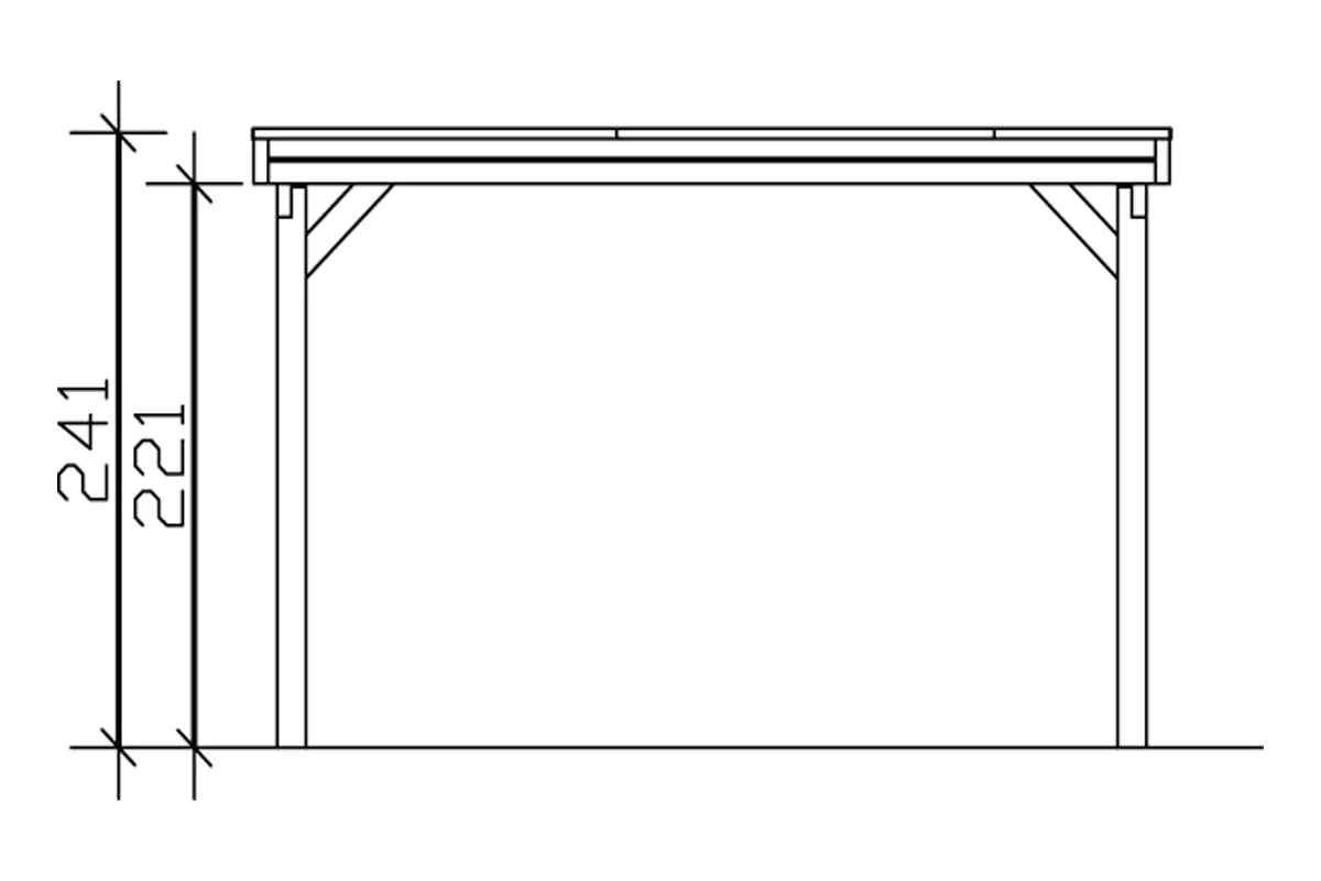 4018211033843_05 SKAN HOLZ Carport Friesland 397 x 860 cm mit EPDM-Dach