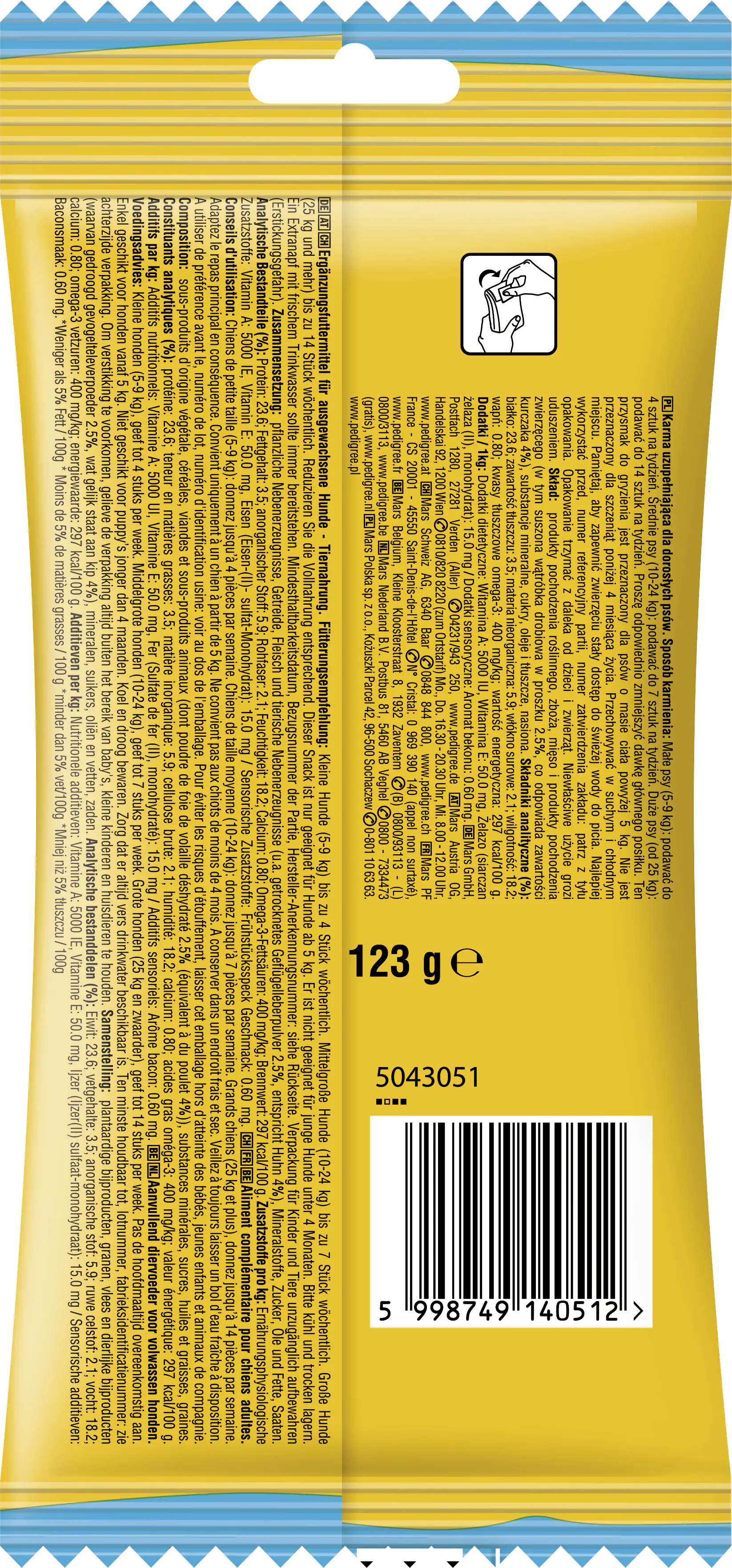 Pedigree Hundesnack Rodeo Duos mit Huhn- & Frühstücksspeck 7 Stück Pedigree Hundesnack Rodeo Duos mit Huhn- & Frühstücksspeck 7 Stück