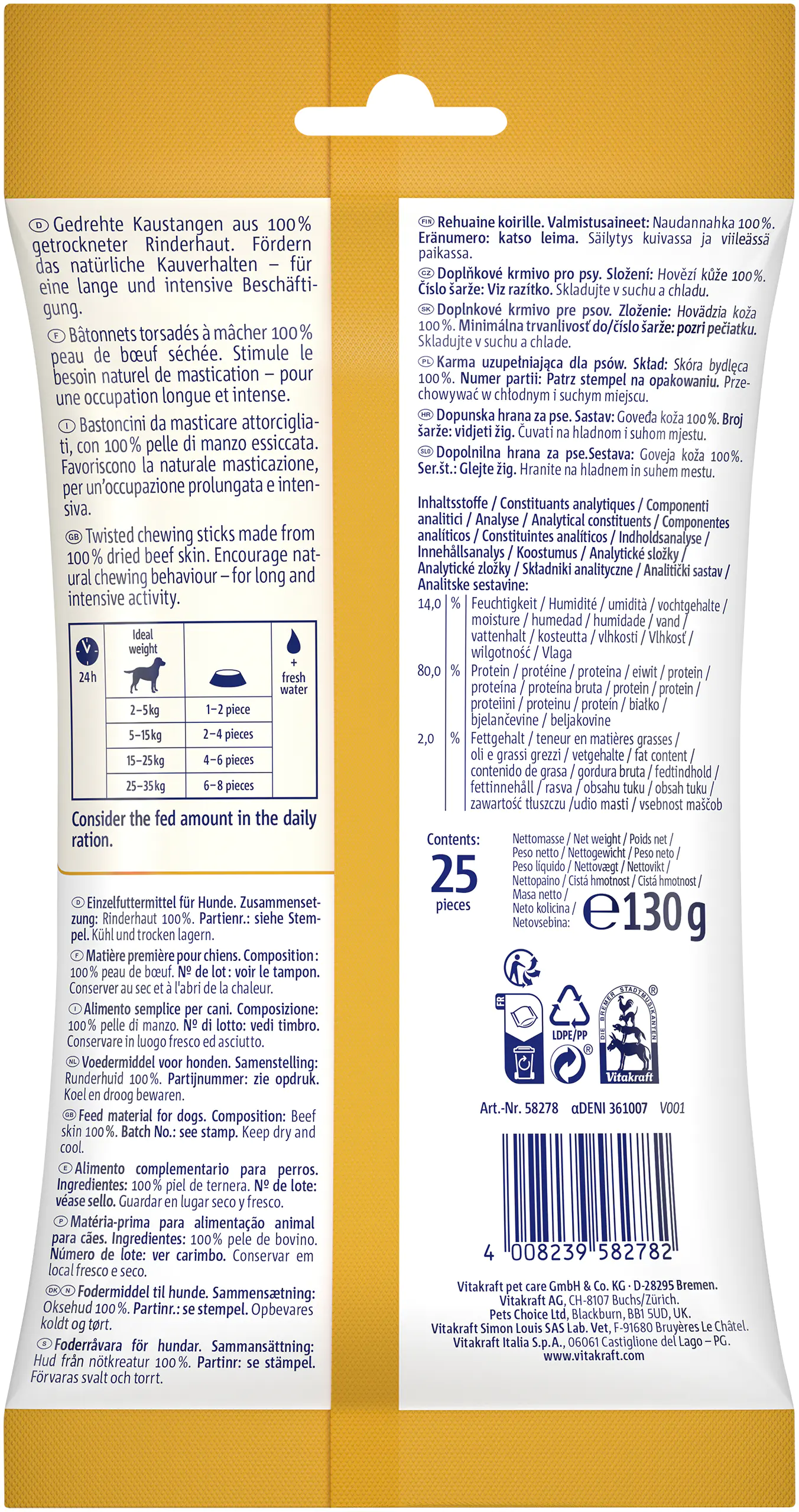 Vitakraft Chews intens Kaustange gedreht 12,5cm 25 Stück