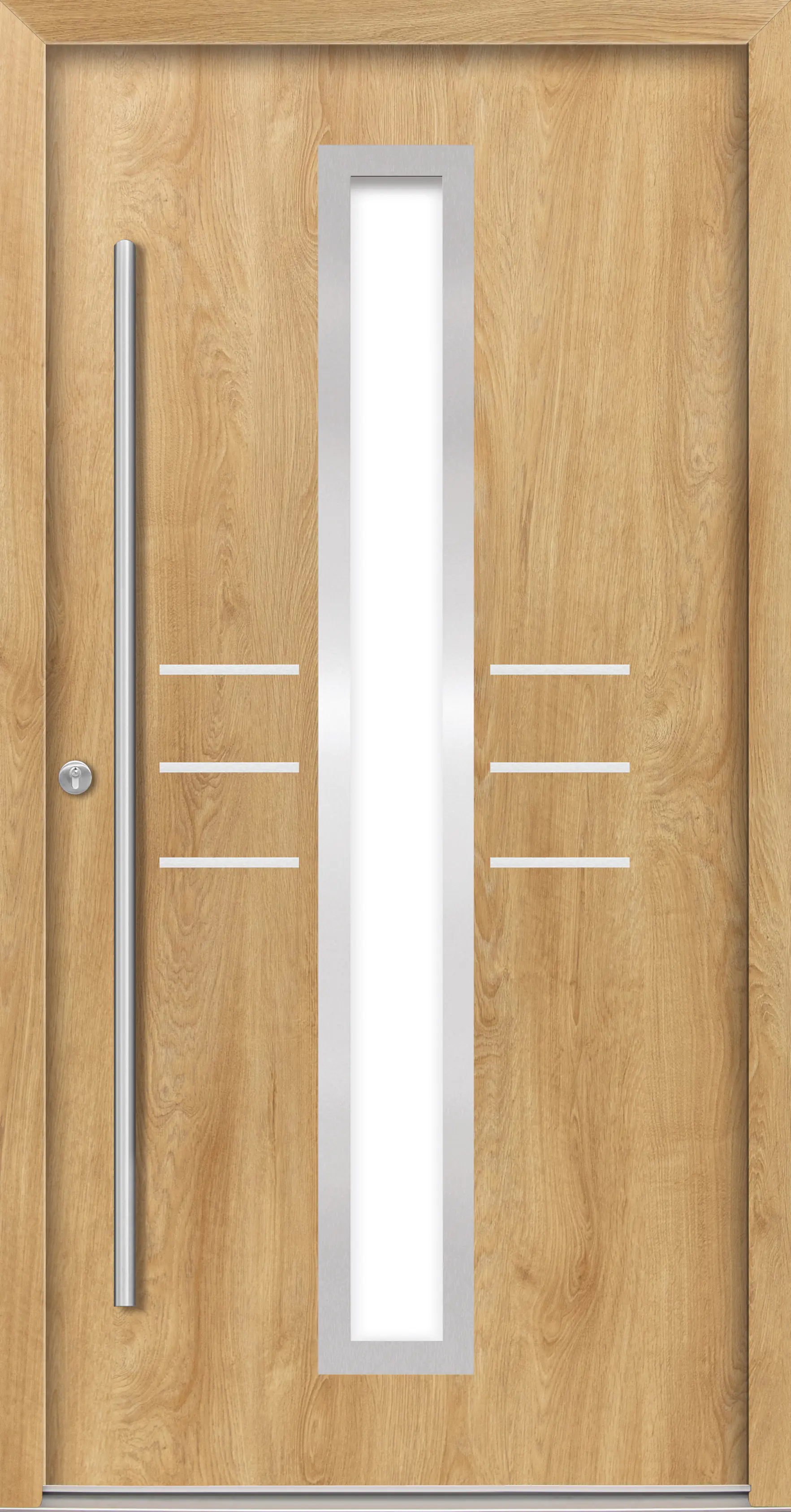 Splendoor Haustür Passivedoor Premium B07 Eiche Natur DIN Links 100 x 210 cm