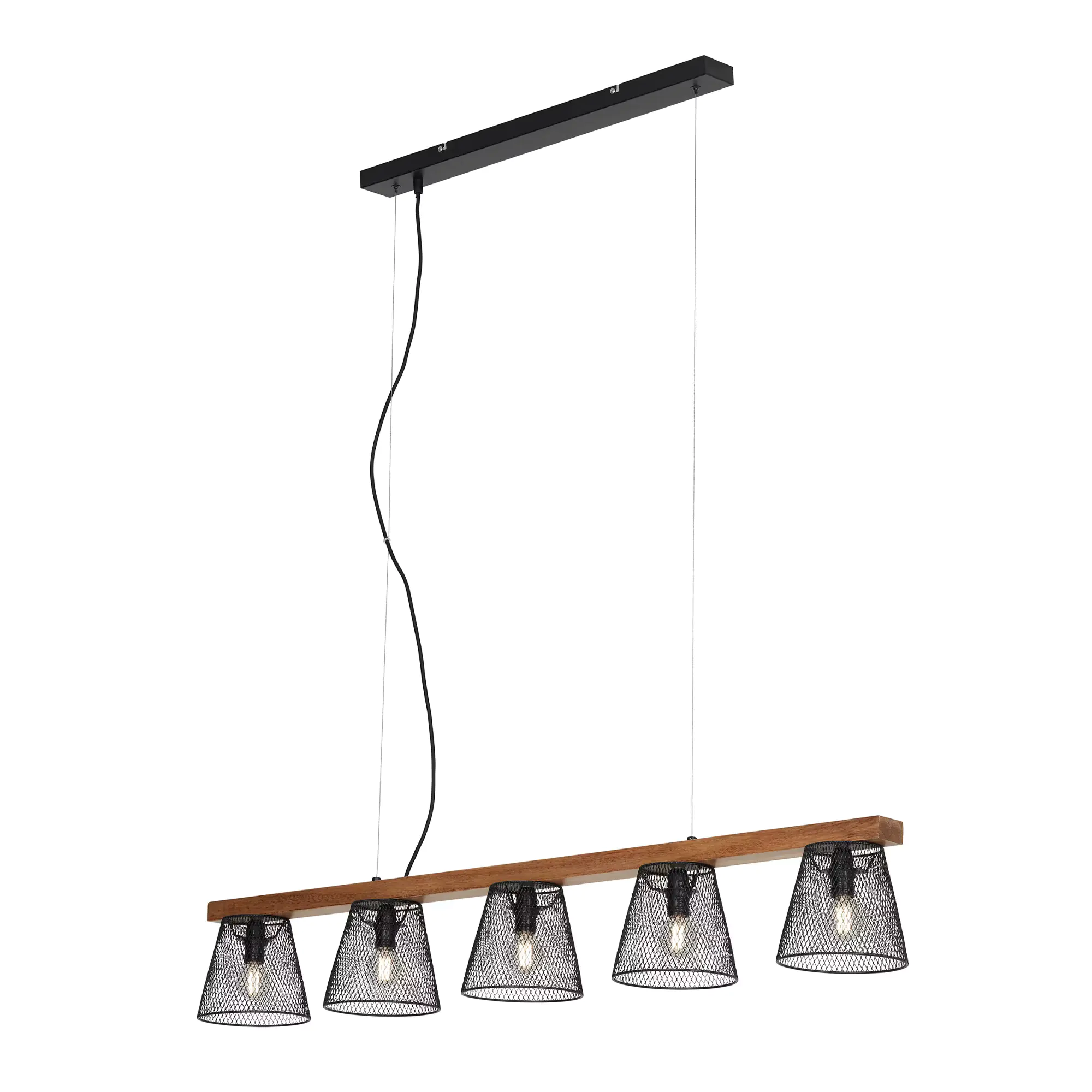 Briloner Pendelleuchte schwarz mit Holz Metalll 5xE14 exklusive. Briloner Pendelleuchte schwarz mit Holz Metalll 5xE14 exklusive.