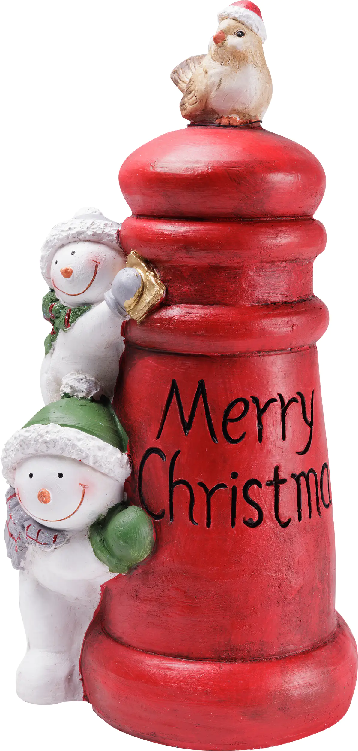 TrendLine Dekofigur Schneemänner 50 x 20 cm weiß-grün