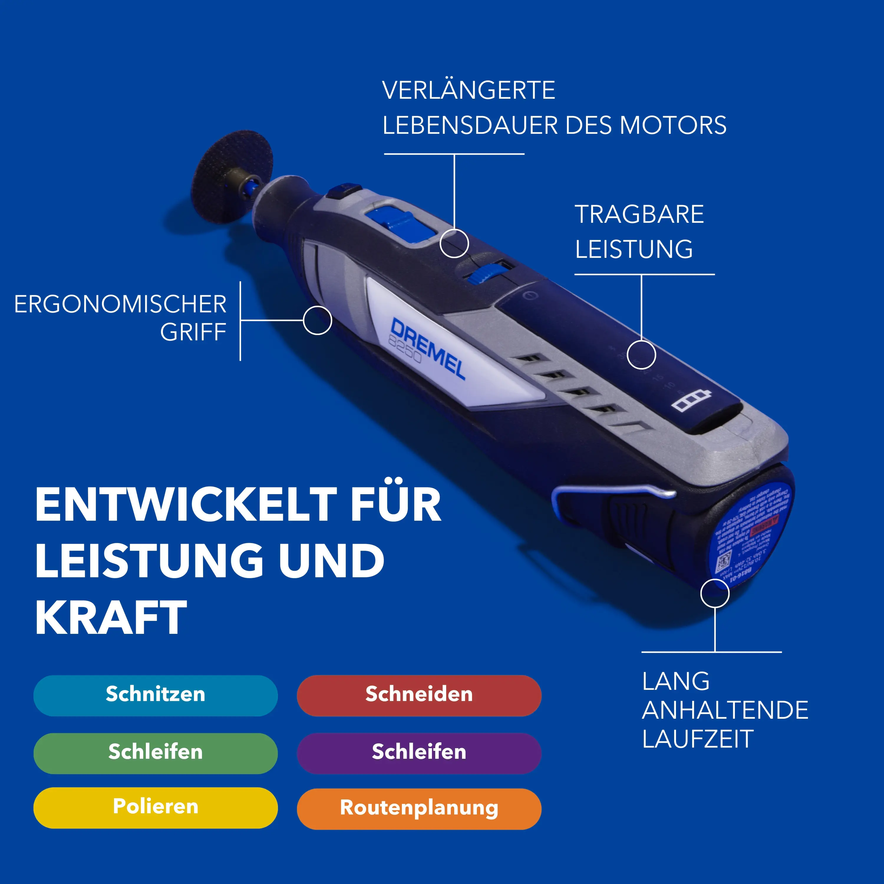 Dremel Akku-Multitool 8250-5 12V 2 Ah mit 5-teiligem Zubehör Dremel Akku-Multitool 8250-5 12V 2 Ah mit 5-teiligem Zubehör