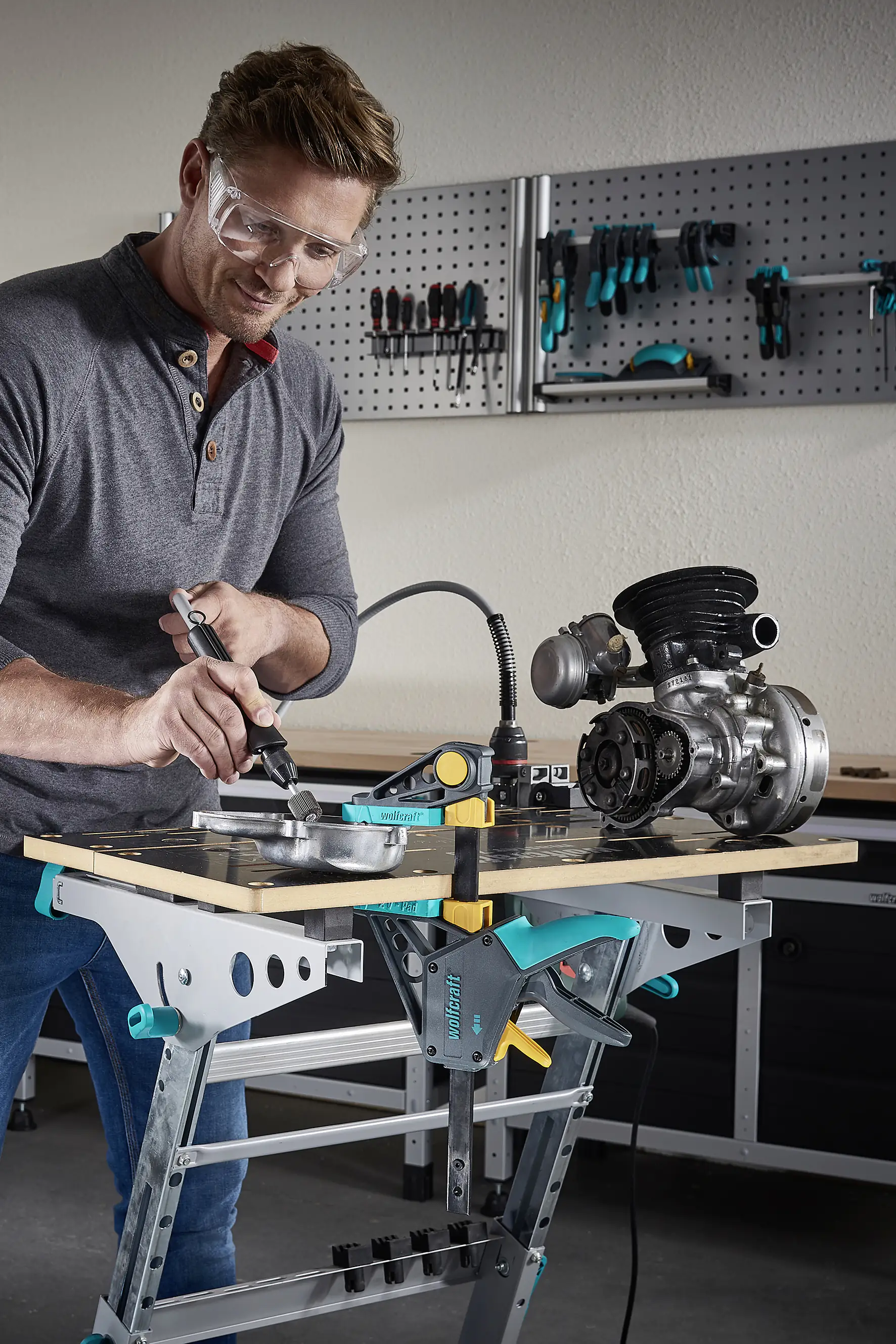 Wolfcraft Biegsame Welle Bohrfutter 6 mm, Länge 1300 mm