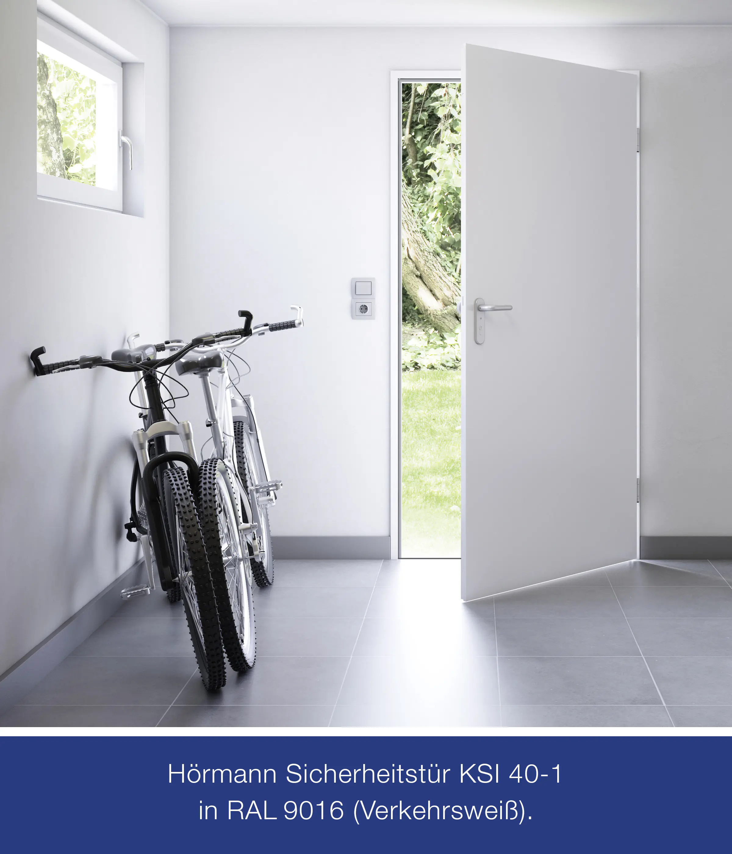Hörmann Sicherheitstür KSI 40 RC2 verkehrsweiß 75 x 187,5 cm DIN rechts