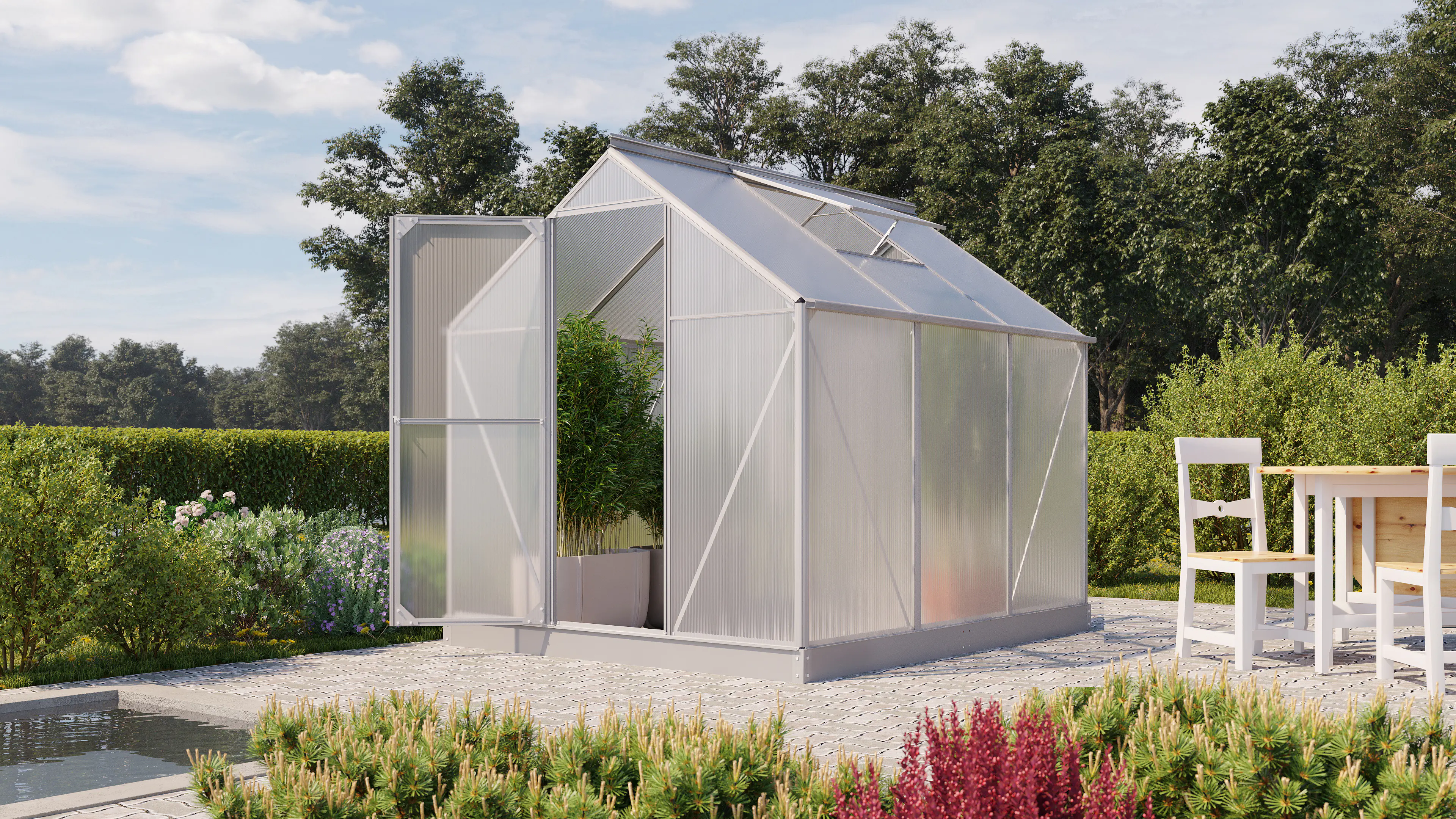 Vitavia Gewächshaus Eos 4600 190 x 226 cm 4 mm Hohlkammerplatten Vitavia Gewächshaus Eos 4600 190 x 226 cm 4 mm Hohlkammerplatten