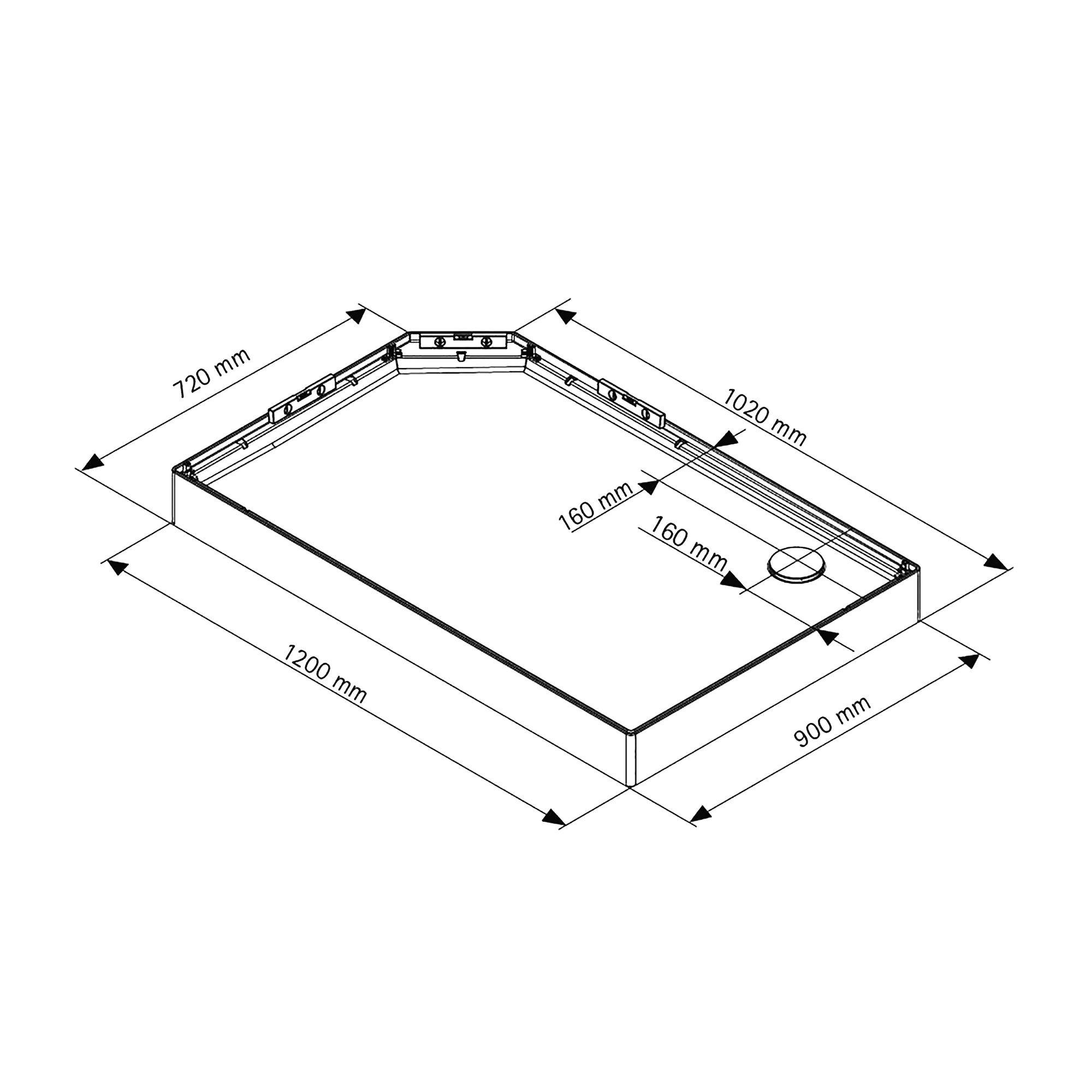 Breuer Komplettdusche BR 100 Schiebetür + Seitenwand li 90x120x204 cm, Schwarz, Klarglas hell