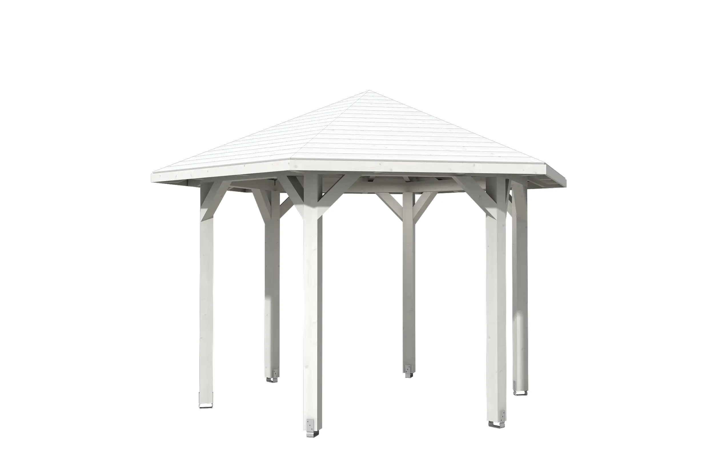 SKAN HOLZ Pavillon Nancy 2 Leimholz, lasiert in Weiß