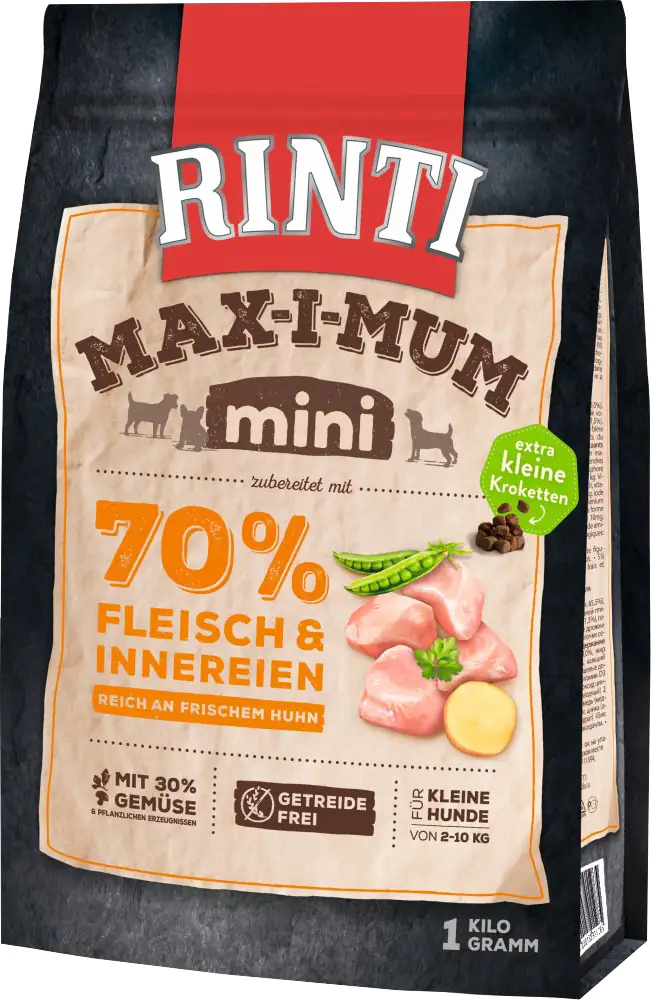 4000158911285 Rinti Max-i-Mum Hundetrockenfutter Mini 1 kg Huhn