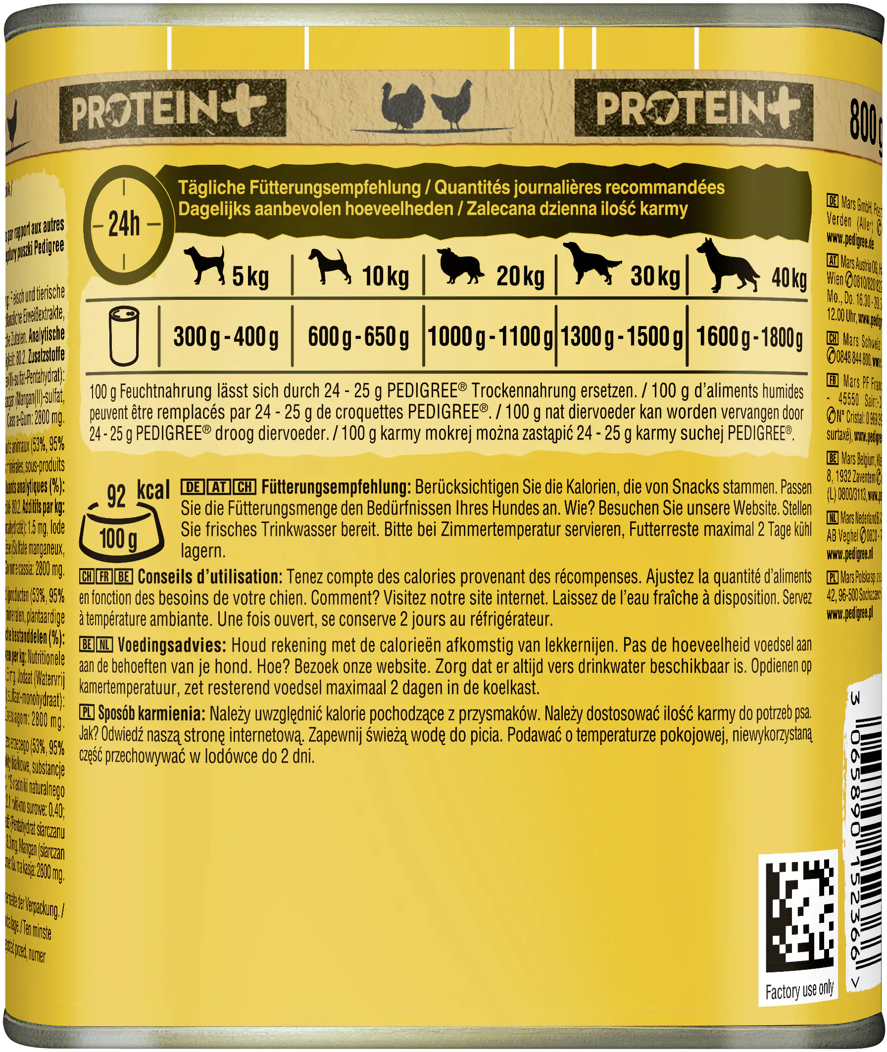 Pedigree Adult Protein + Pastete mit Truthahn & Huhn Hundefutter 800 g Pedigree Adult Protein + Pastete mit Truthahn & Huhn Hundefutter 800 g
