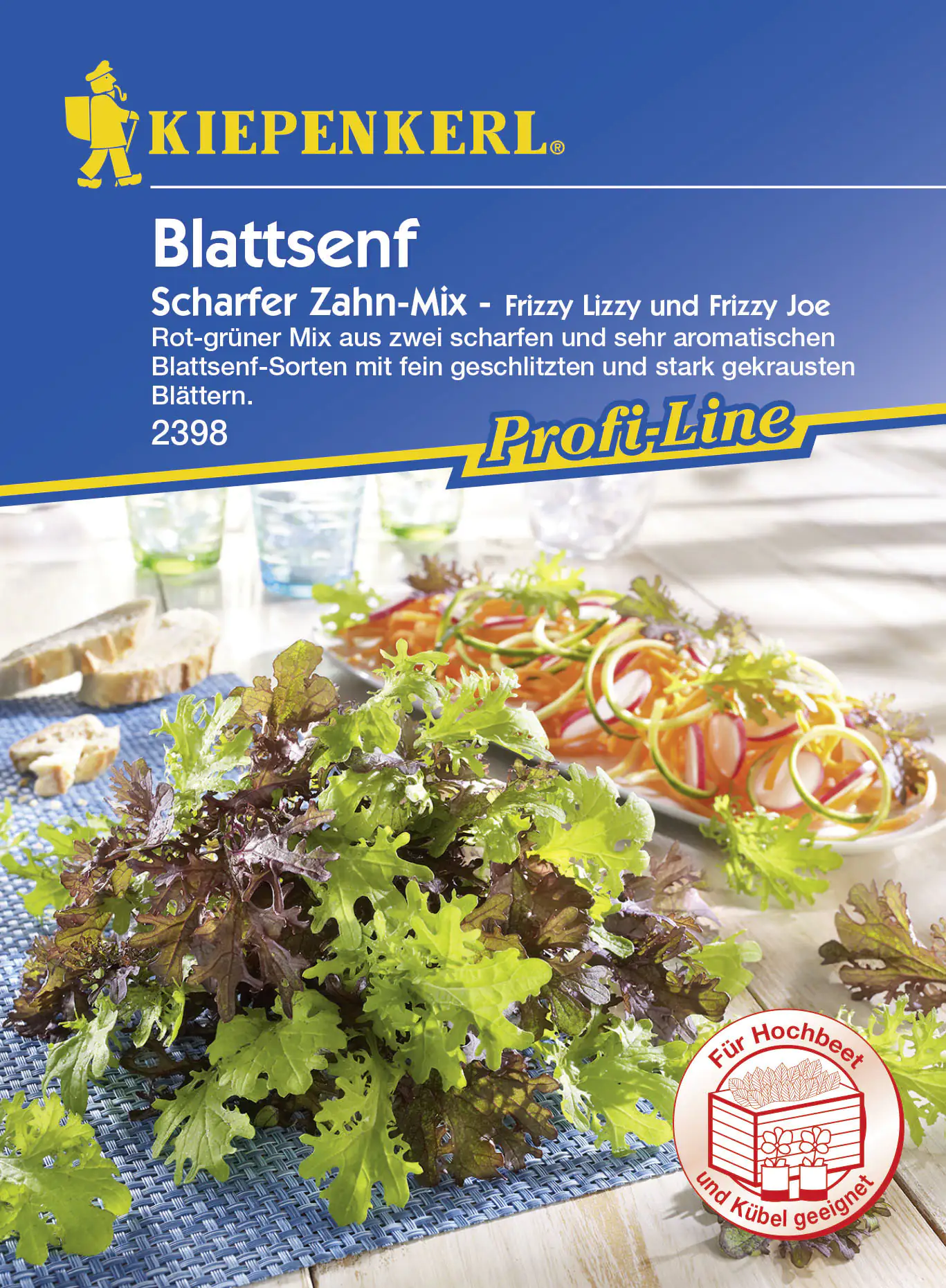 Kiepenkerl Profi-Line Blattsenf Scharfer Zahn-Mix Brassica juncea var.Rugosa, Inhalt: ca. 3 lfd. Met Kiepenkerl Profi-Line Blattsenf Scharfer Zahn-Mix Brassica juncea var.Rugosa, Inhalt: ca. 3 lfd. Met