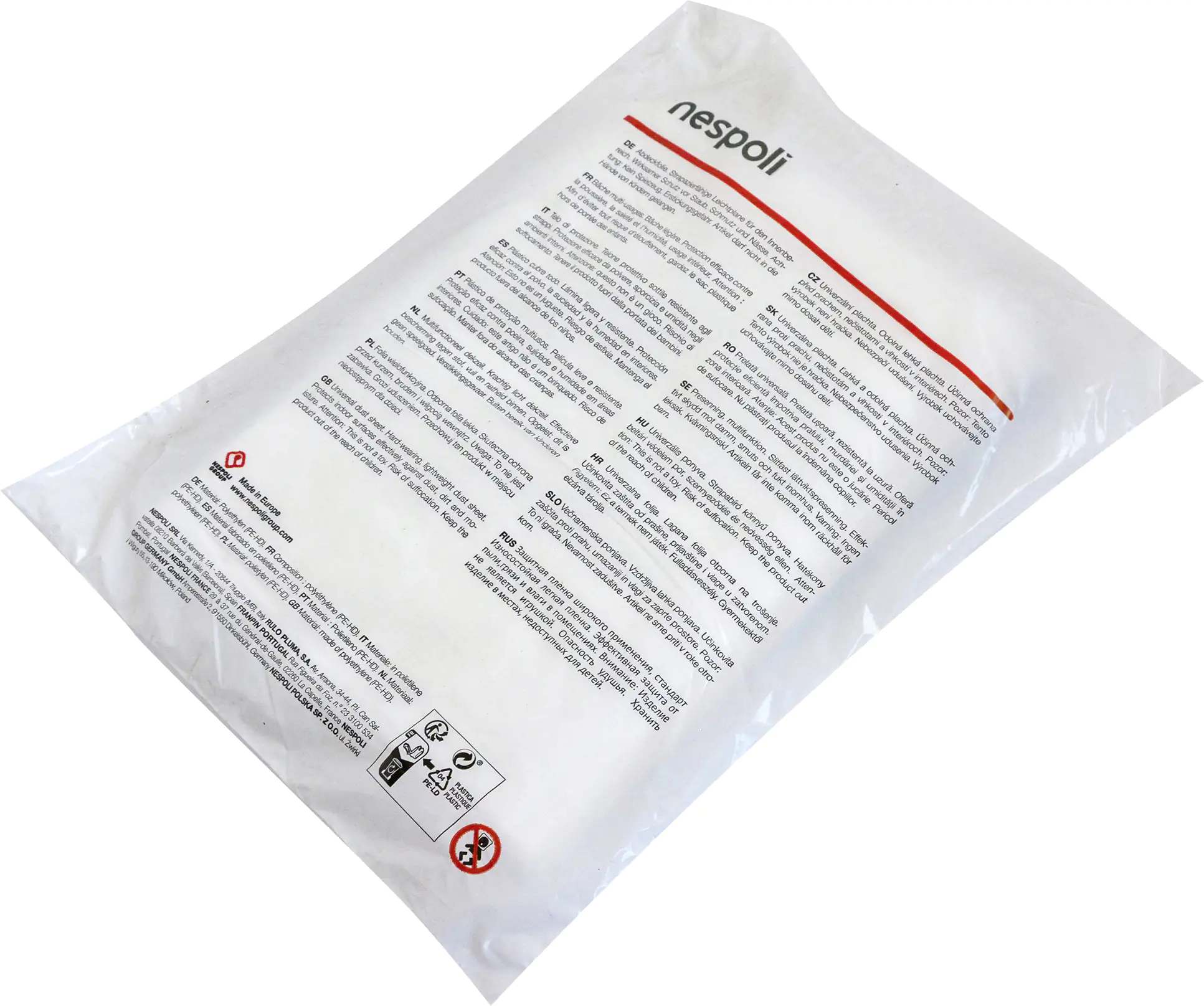 Nespoli Abdeckfolie 12,5 x 4 m = 50 m² transparent