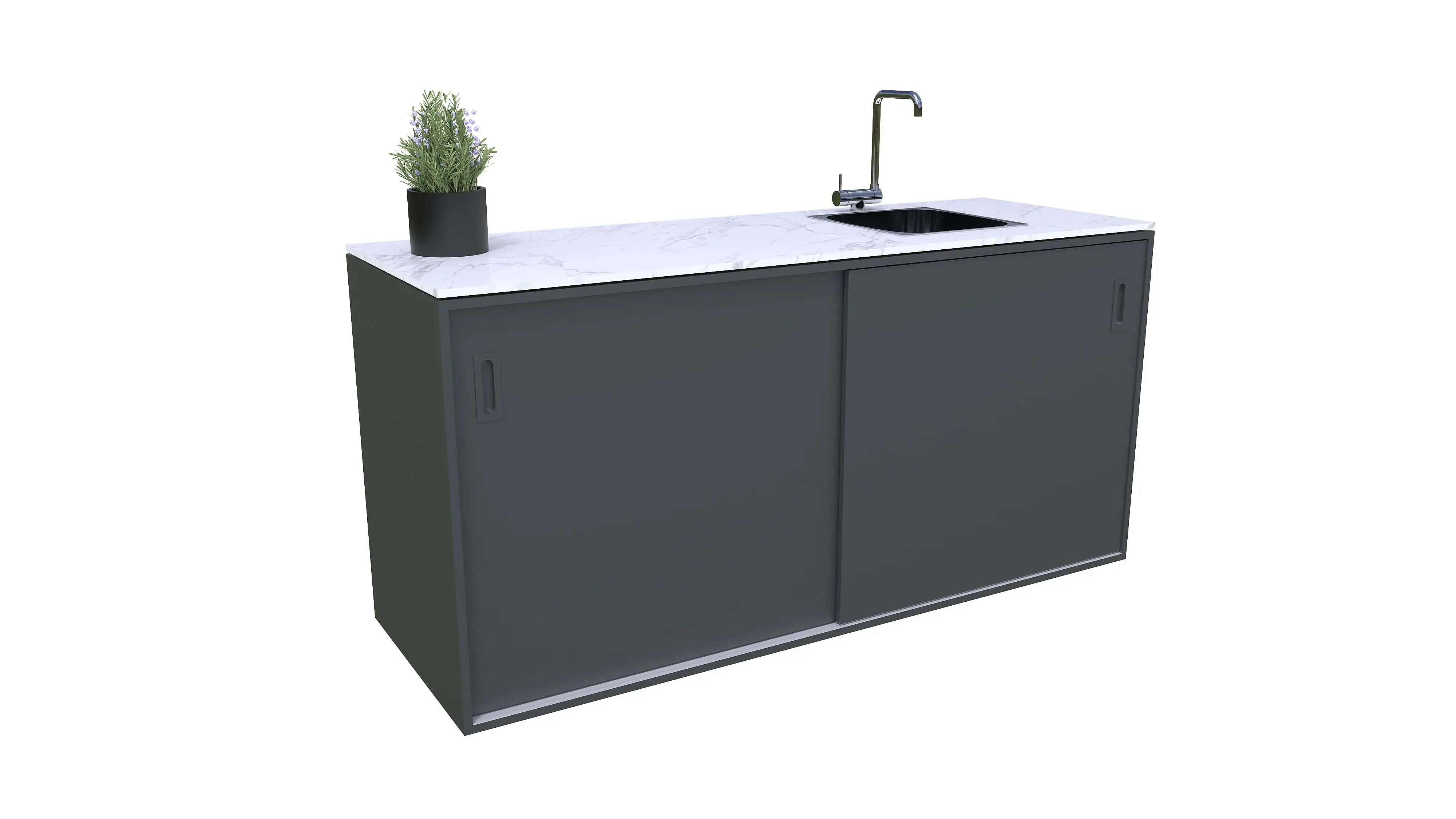 Bellano Living Element für Outdoorküchen inkl. Spüle rechts und 2 Türen anthrazit Bellano Living Element für Outdoorküchen inkl. Spüle rechts und 2 Türen anthrazit