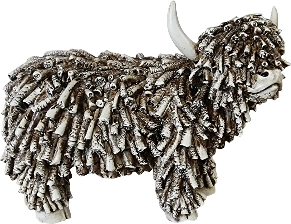 Dekofigur Hochlandrind stehend 18 cm braun