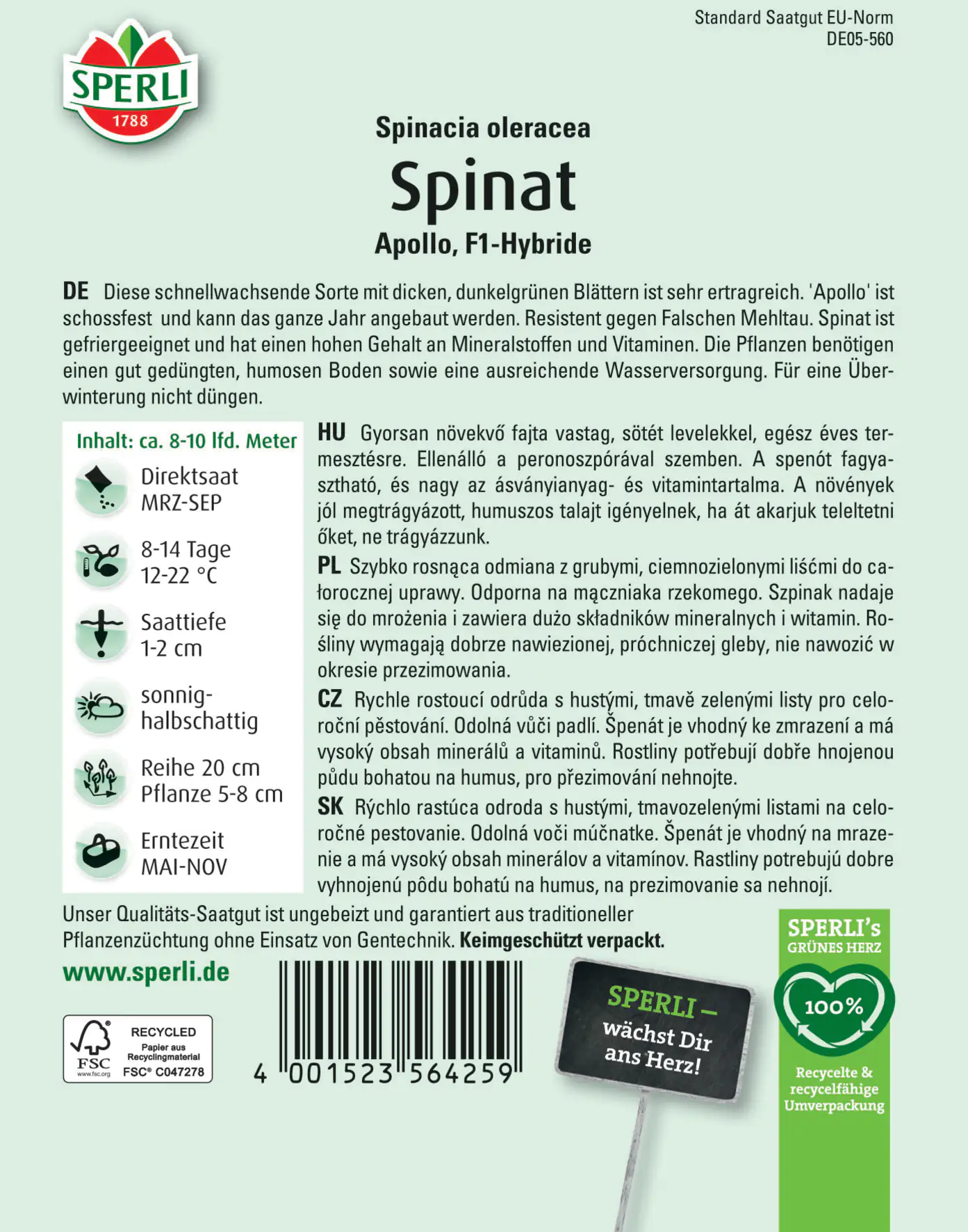 Sperli Spinat Apollo F1