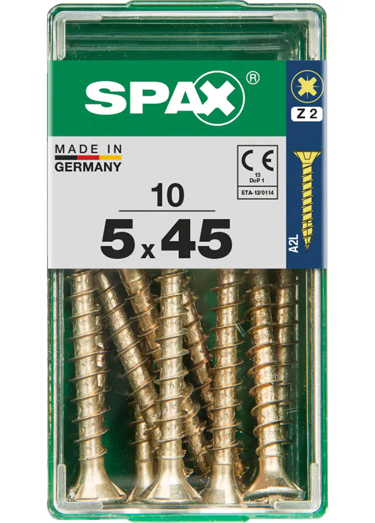 Spax Universalschrauben 5.0 x 45 mm PZ 2 - 10 Stk. Spax Universalschrauben 5.0 x 45 mm PZ 2 - 10 Stk.