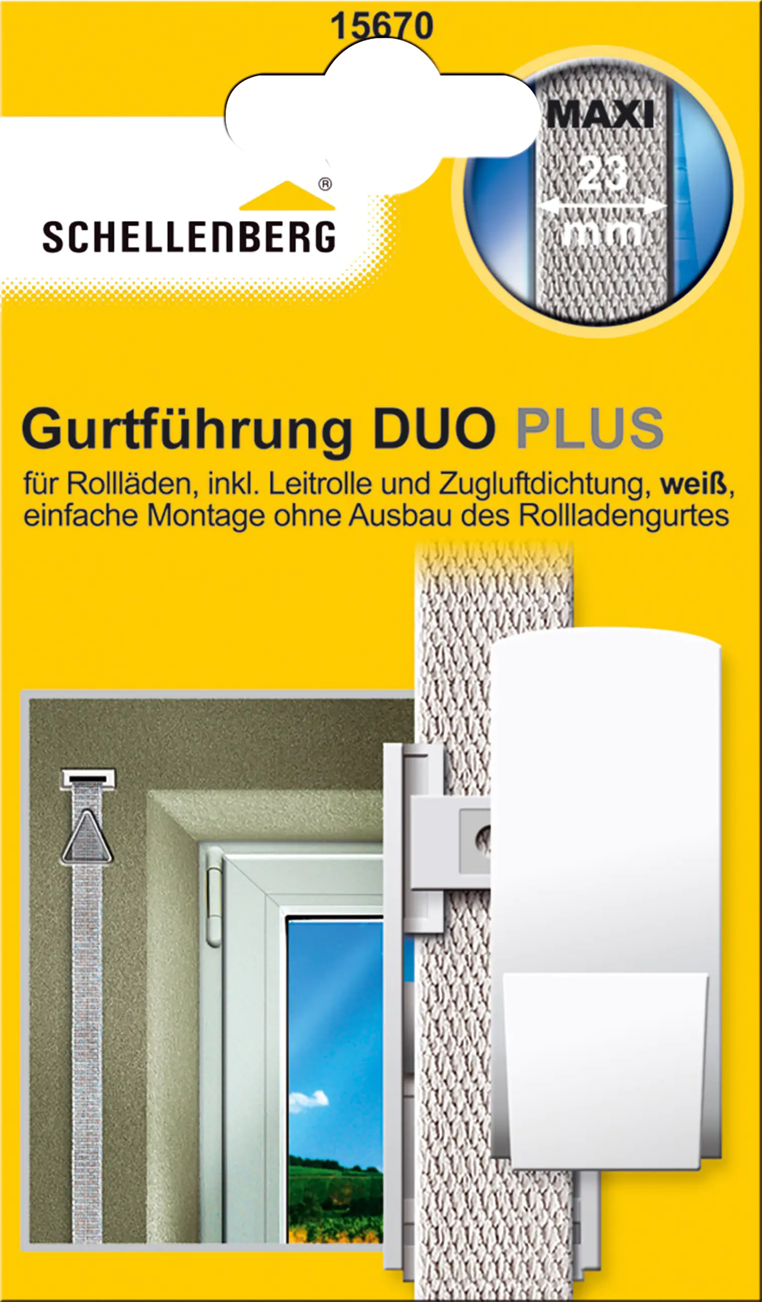 Schellenberg Gurtführung Duo Plus System Maxi weiß für schwere Rollläden