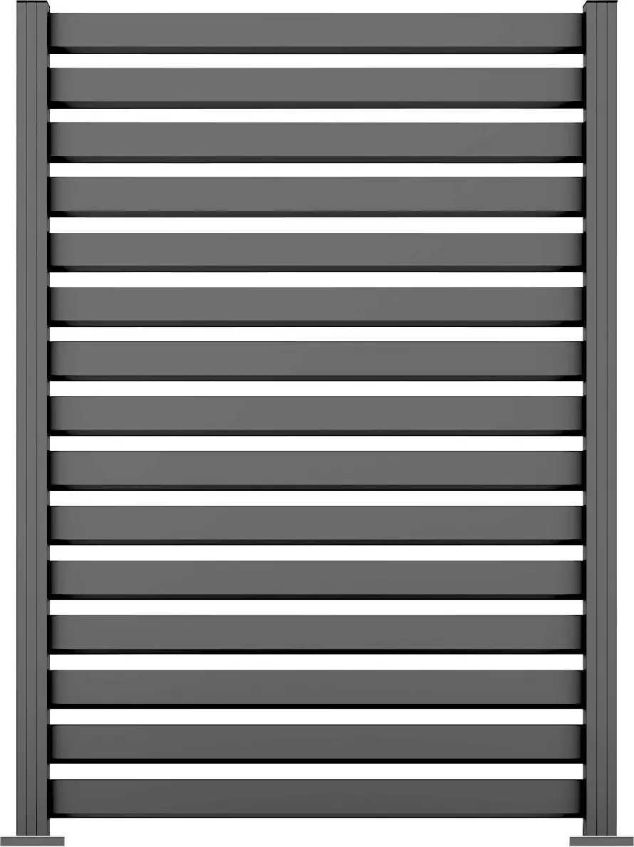 Ambiente Alu-Zaun Grundset Rhombus MAXI 187 x 124,2 cm grau
